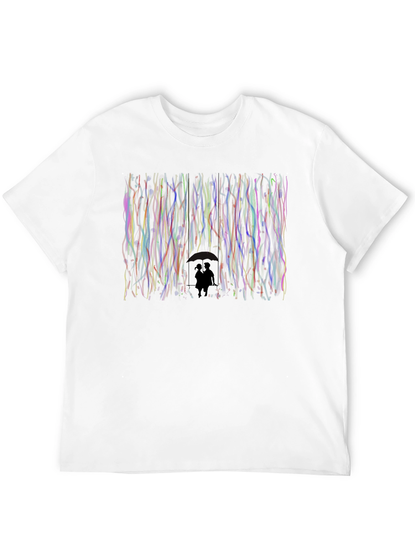 Abstract Couple Silhouette Black T-Shirt