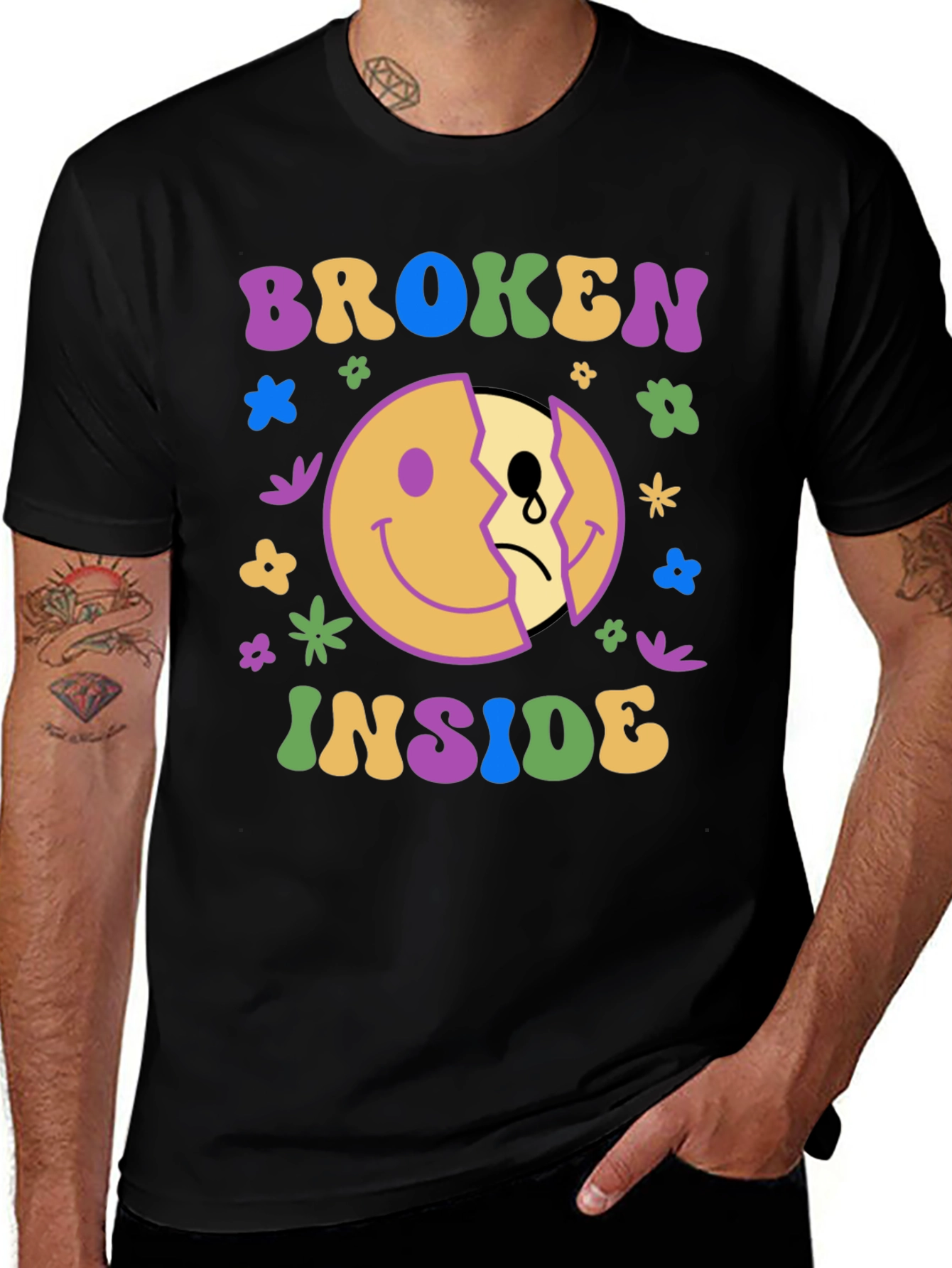 Broken Inside Graphic Tee - Trendy Comfort
