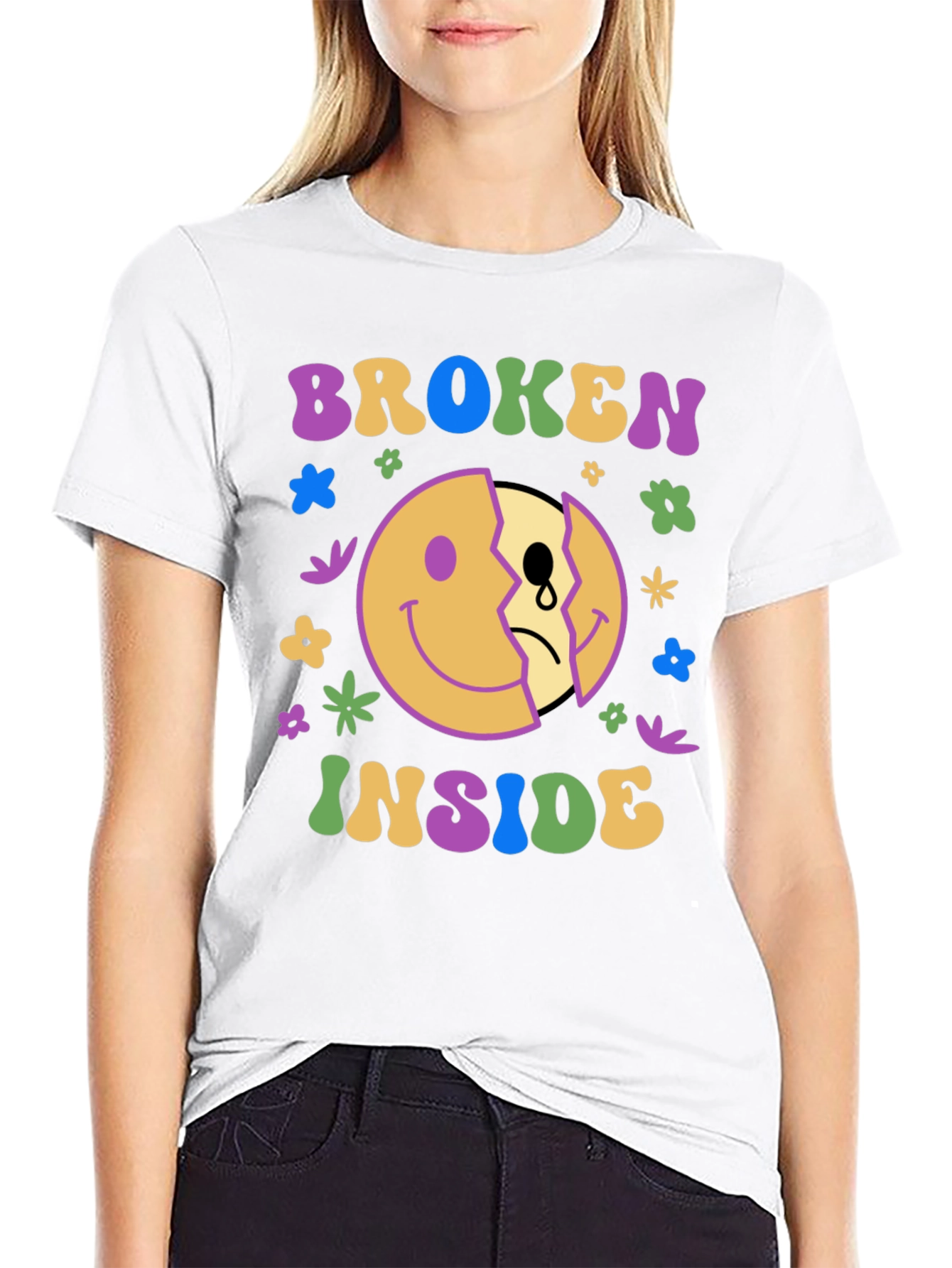 Broken Inside Graphic Tee - Trendy Comfort