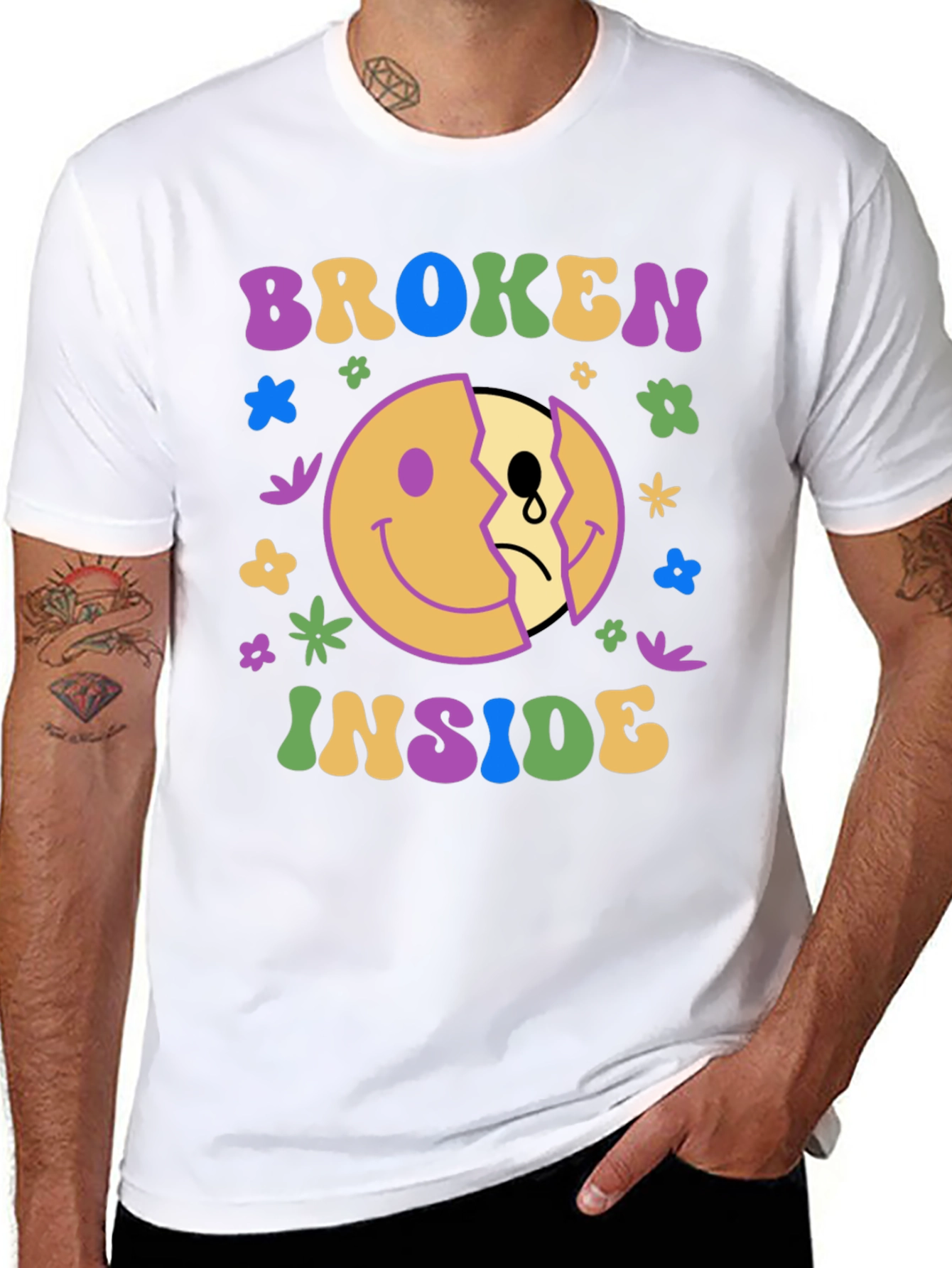 Broken Inside Graphic Tee - Trendy Comfort