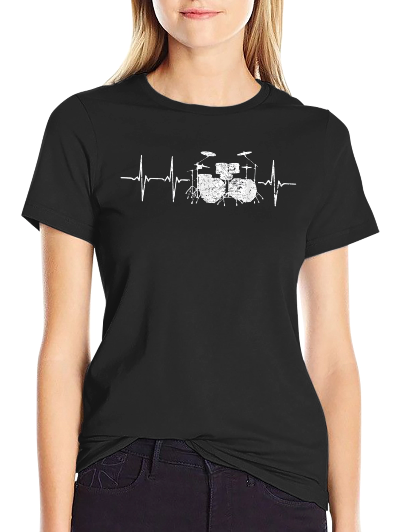 Drumbeat Heartbeat T-Shirt - Music Lover Tee