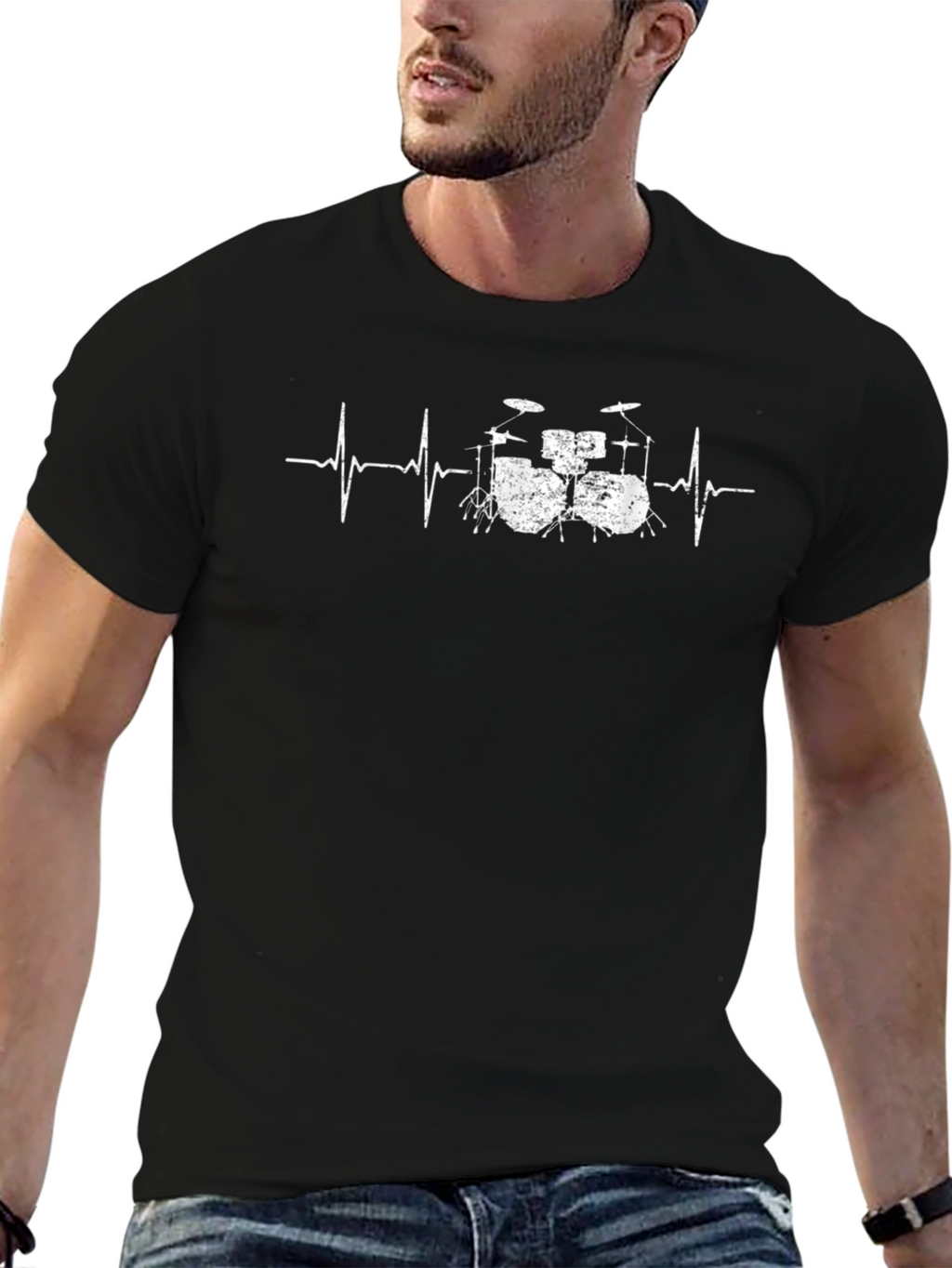 Drumbeat Heartbeat T-Shirt - Music Lover Tee