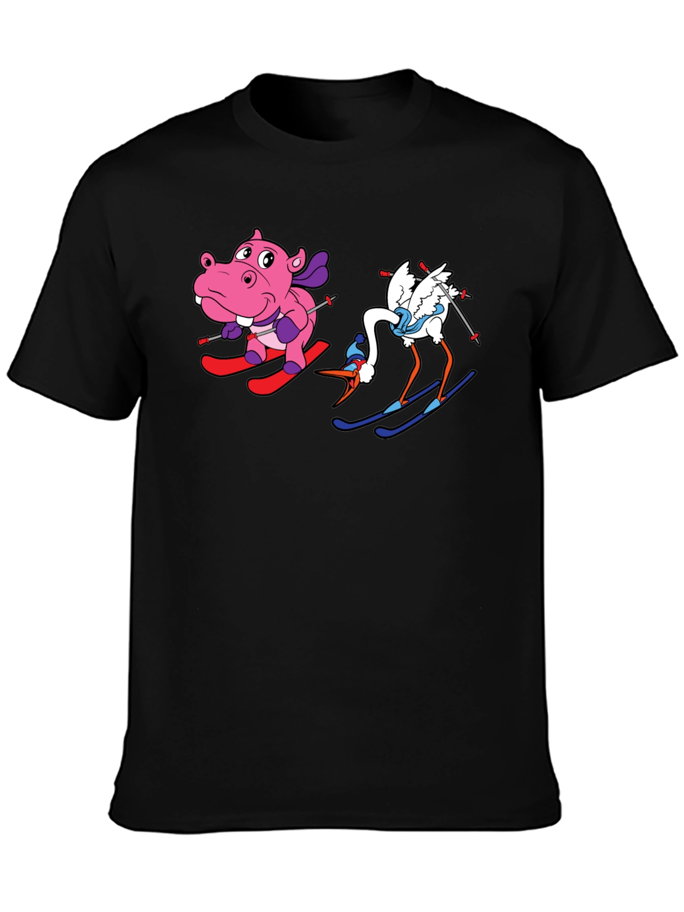 Skiing Animals Graphic T-Shirt
