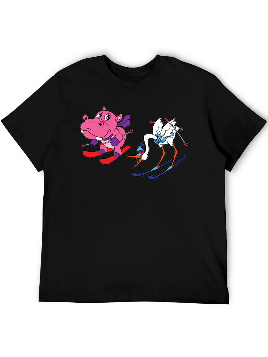 Skiing Animals Graphic T-Shirt
