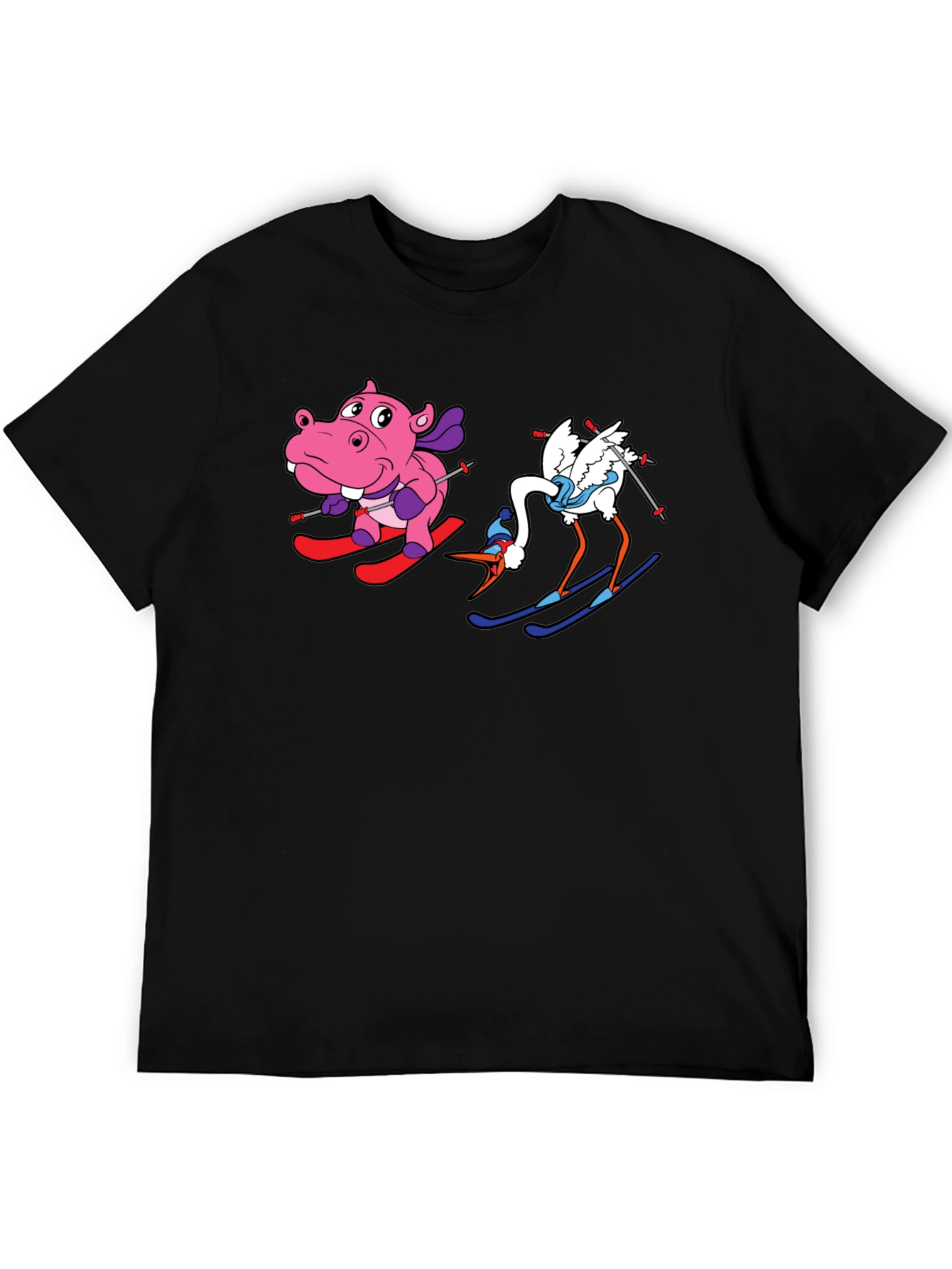 Skiing Animals Graphic T-Shirt