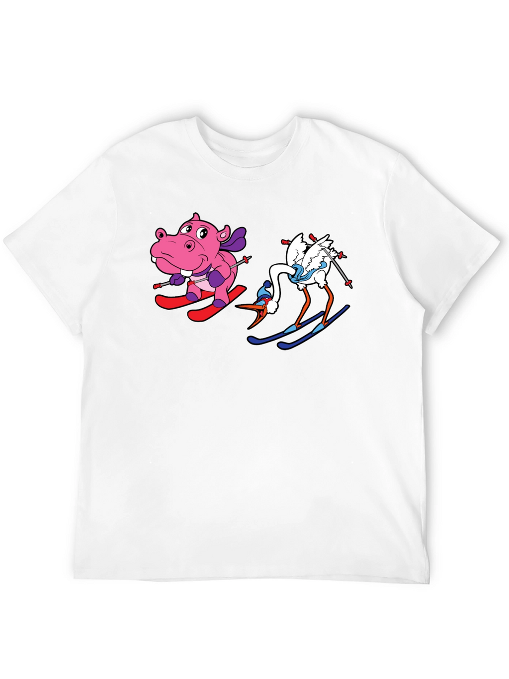 Skiing Animals Graphic T-Shirt