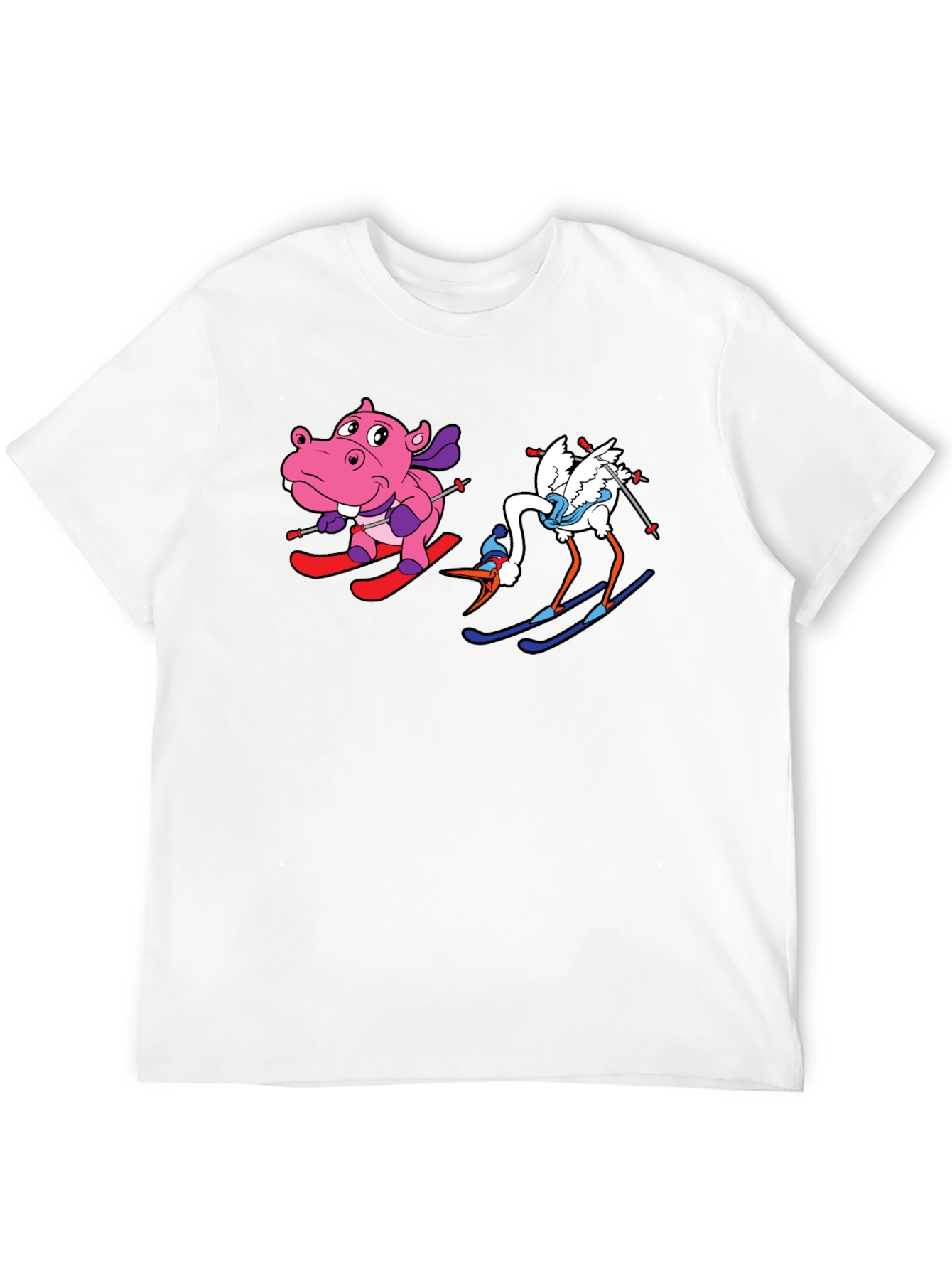 Skiing Animals Graphic T-Shirt