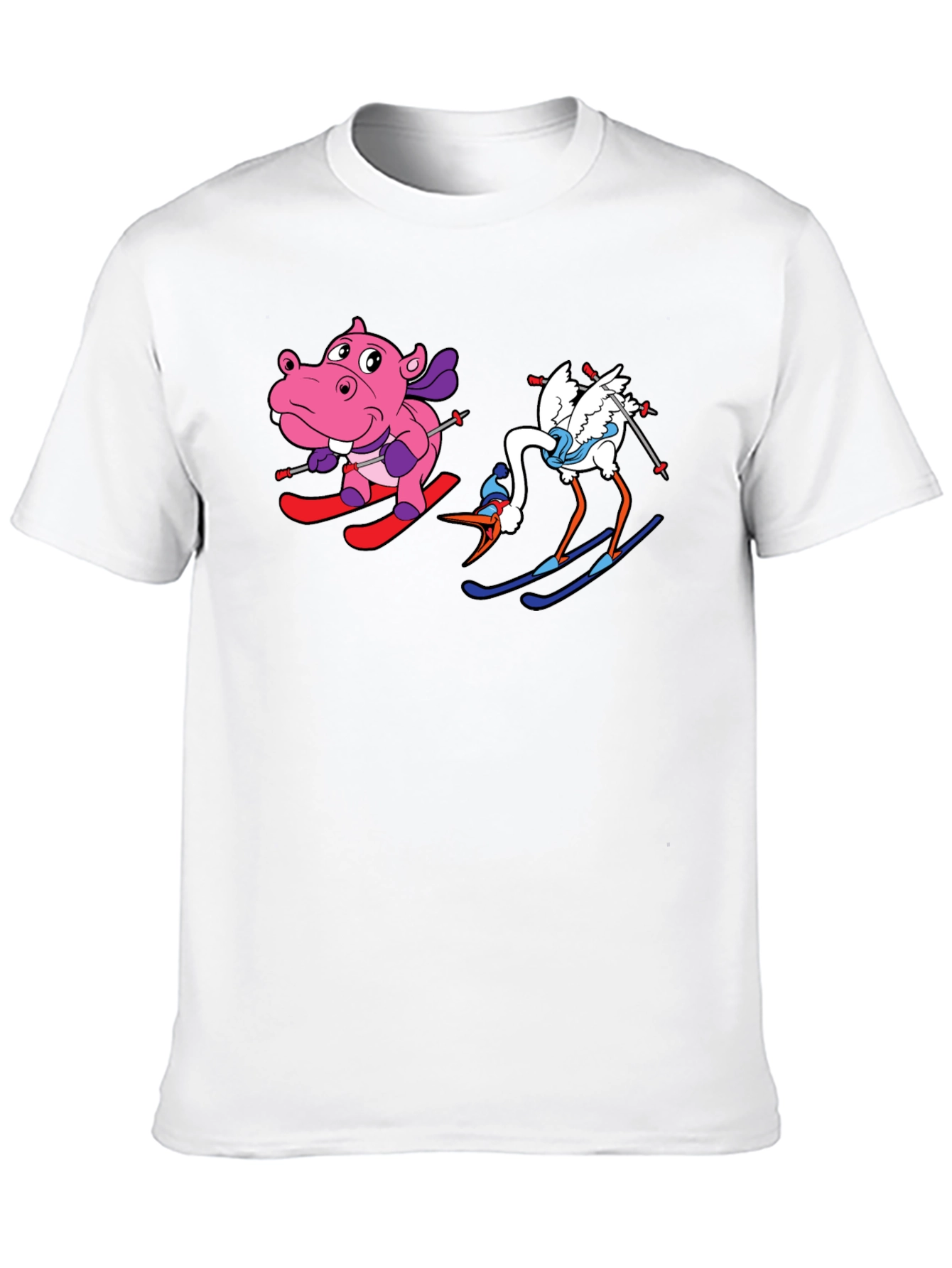 Skiing Animals Graphic T-Shirt