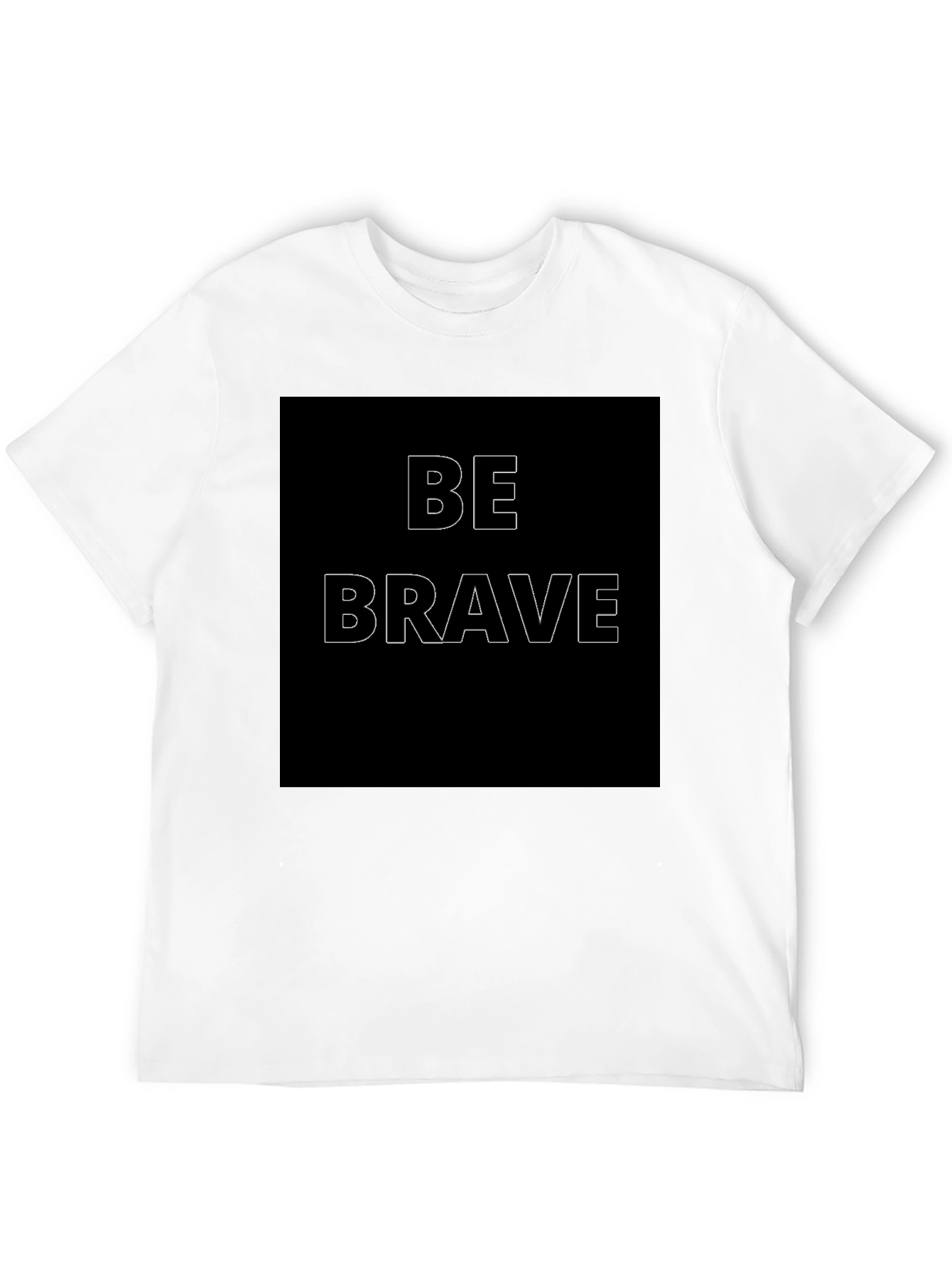 Be Brave Graphic Print Mens Black T-Shirt