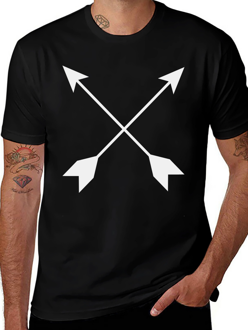 Crossed Arrows Graphic Tee - Black