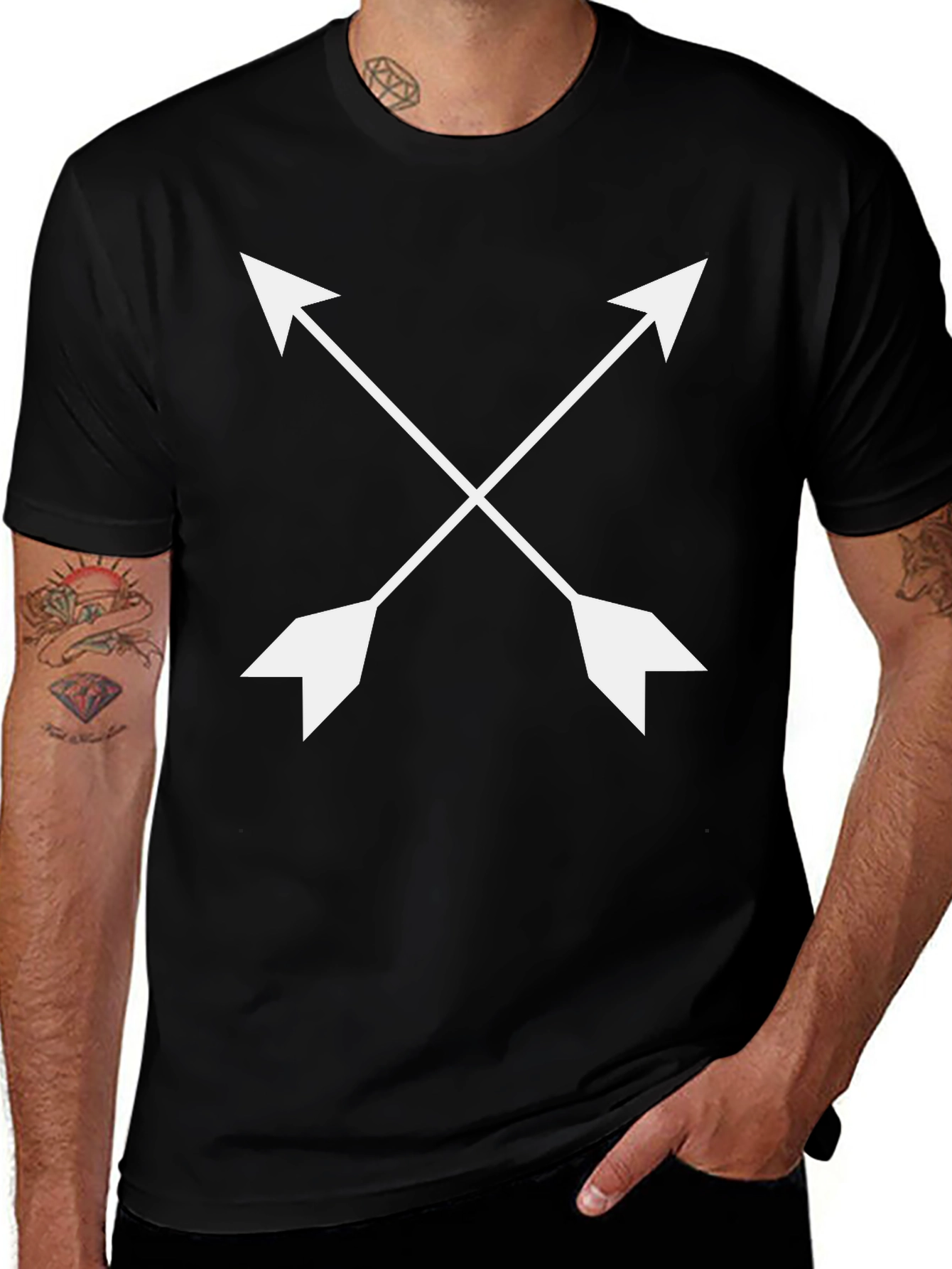 Crossed Arrows Graphic Tee - Black