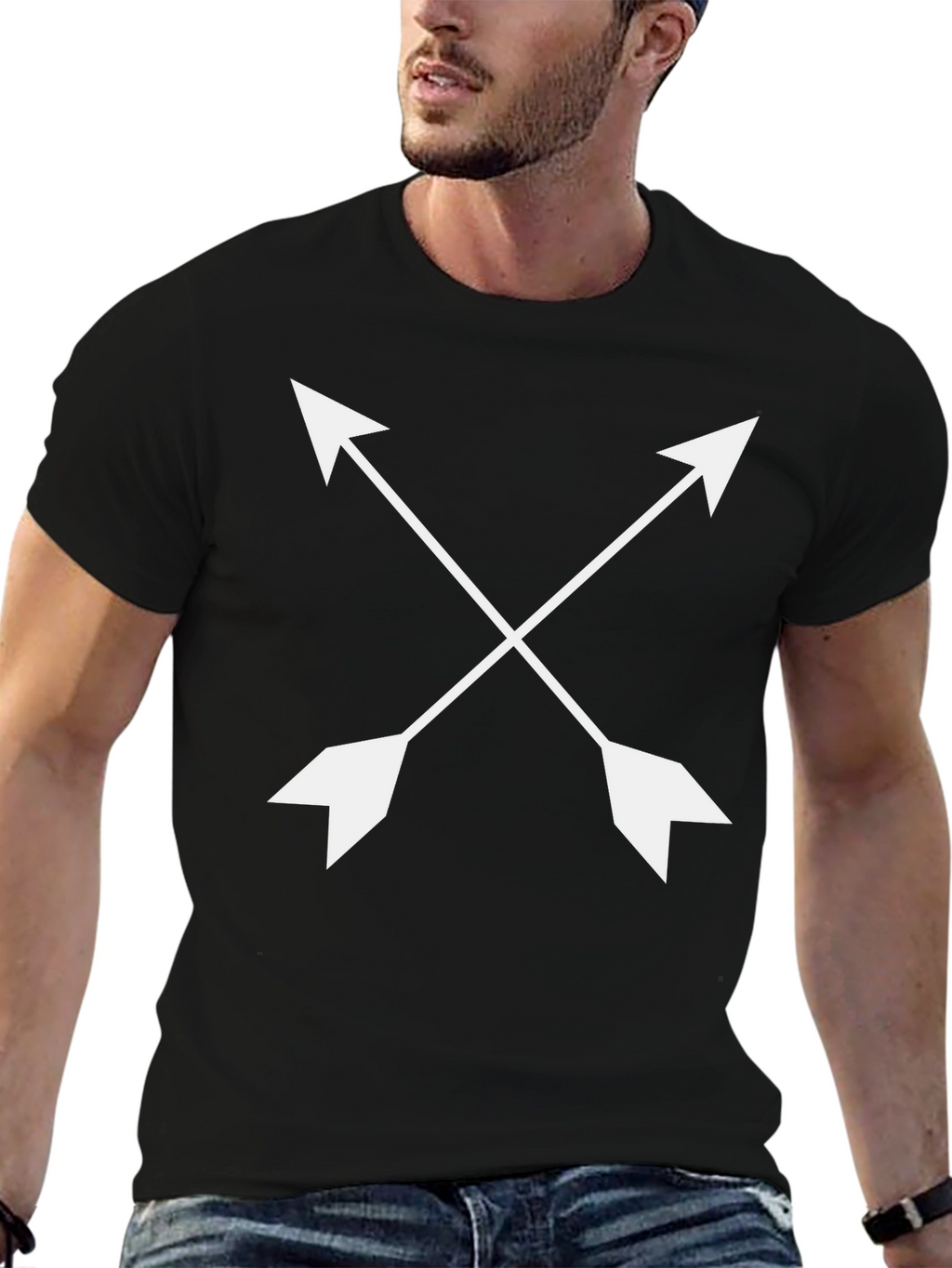 Crossed Arrows Graphic Tee - Black