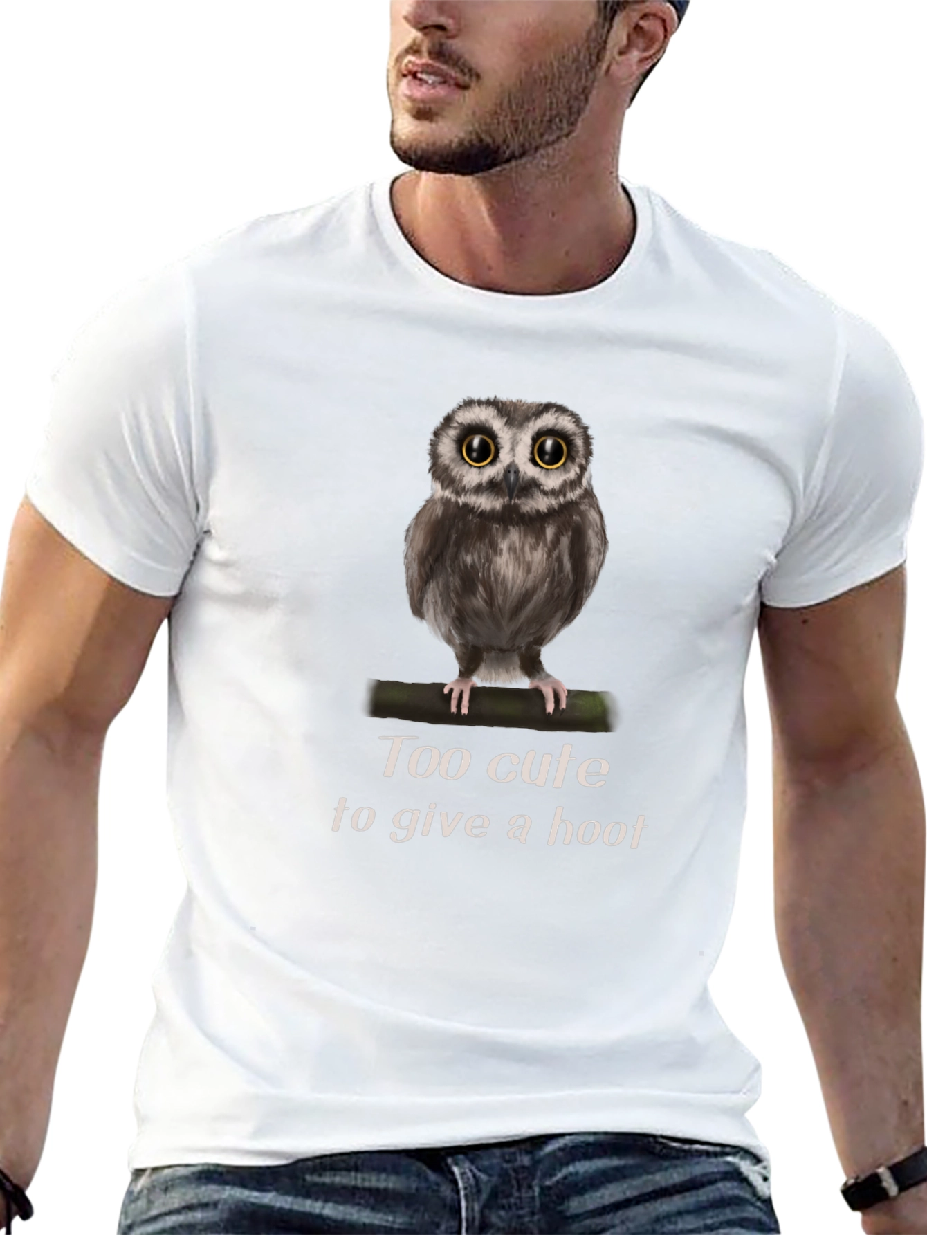 Cute Owl Graphic Tee - Too Cute to Give a Hoot