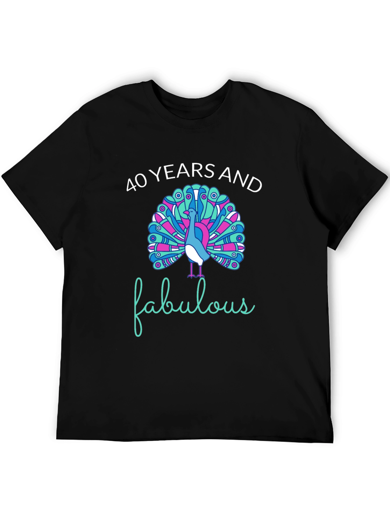 40 Years and Fabulous Peacock Graphic T-Shirt