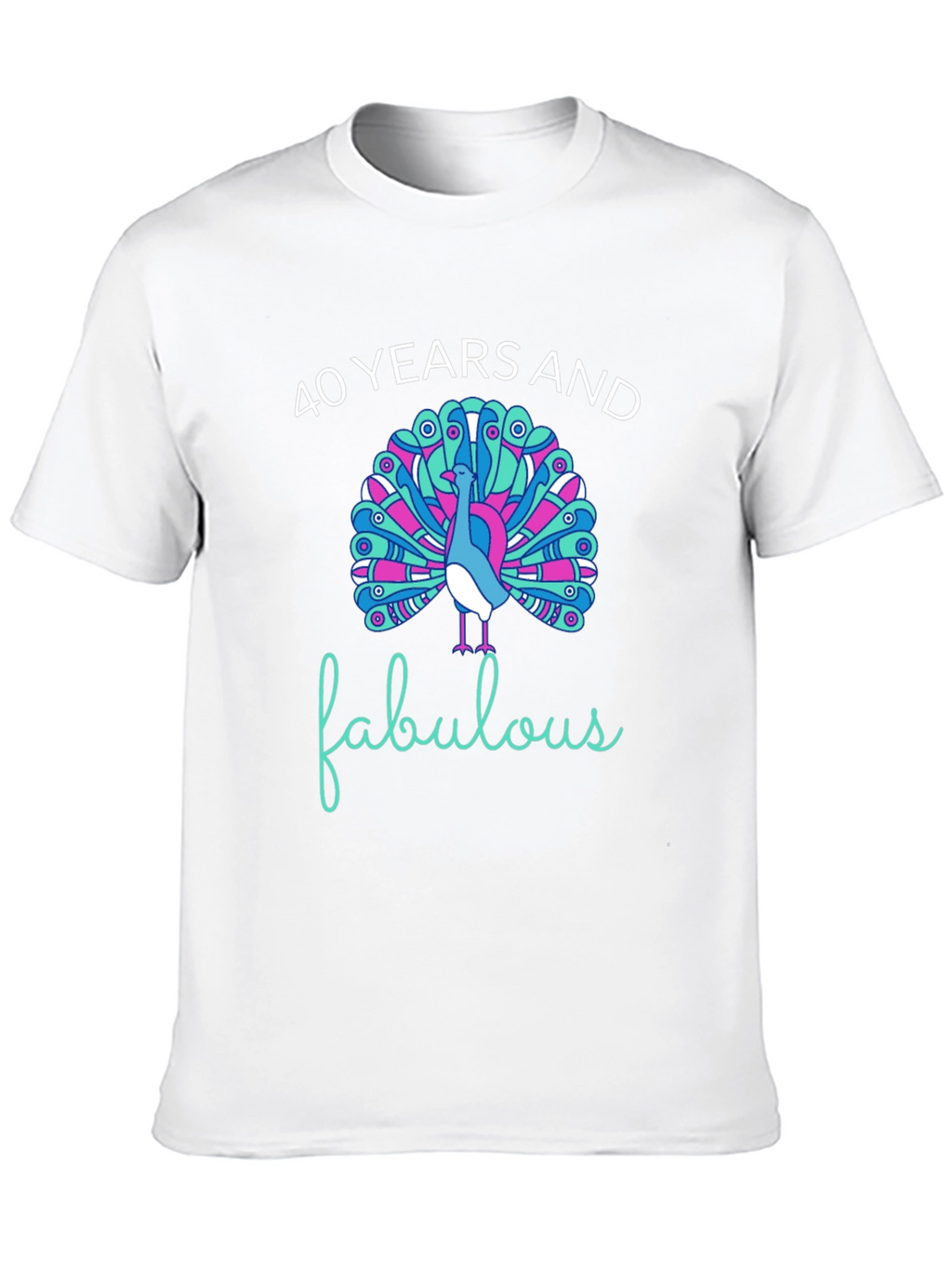40 Years and Fabulous Peacock Graphic T-Shirt