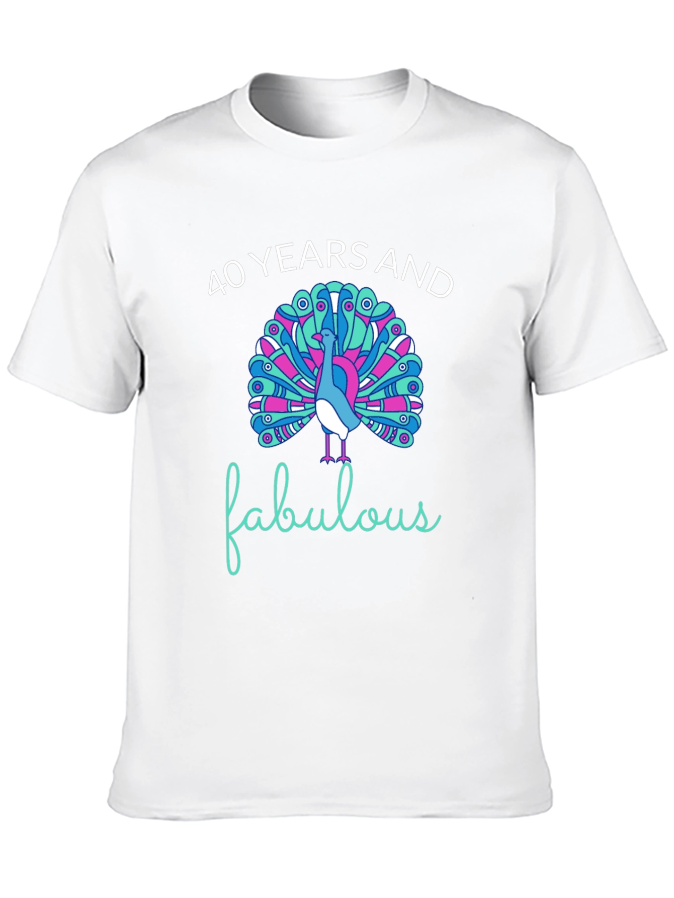 40 Years and Fabulous Peacock Graphic T-Shirt