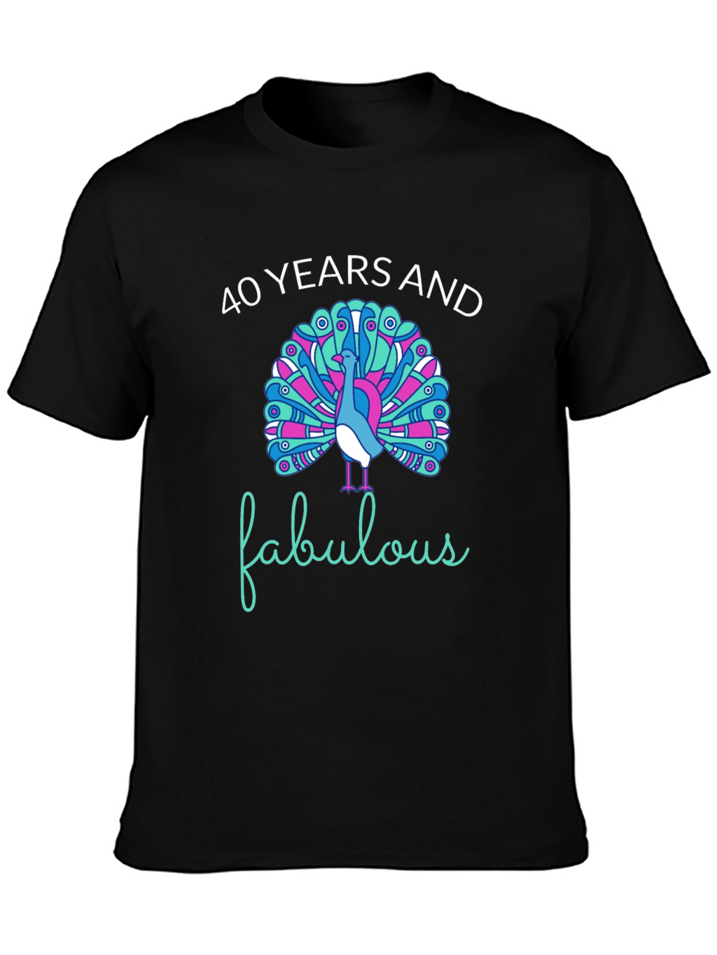 40 Years and Fabulous Peacock Graphic T-Shirt