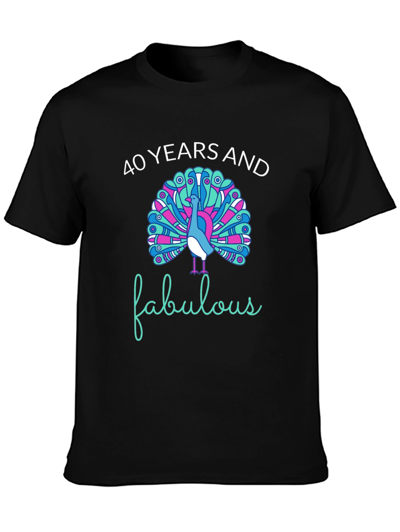 40 Years and Fabulous Peacock Graphic T-Shirt
