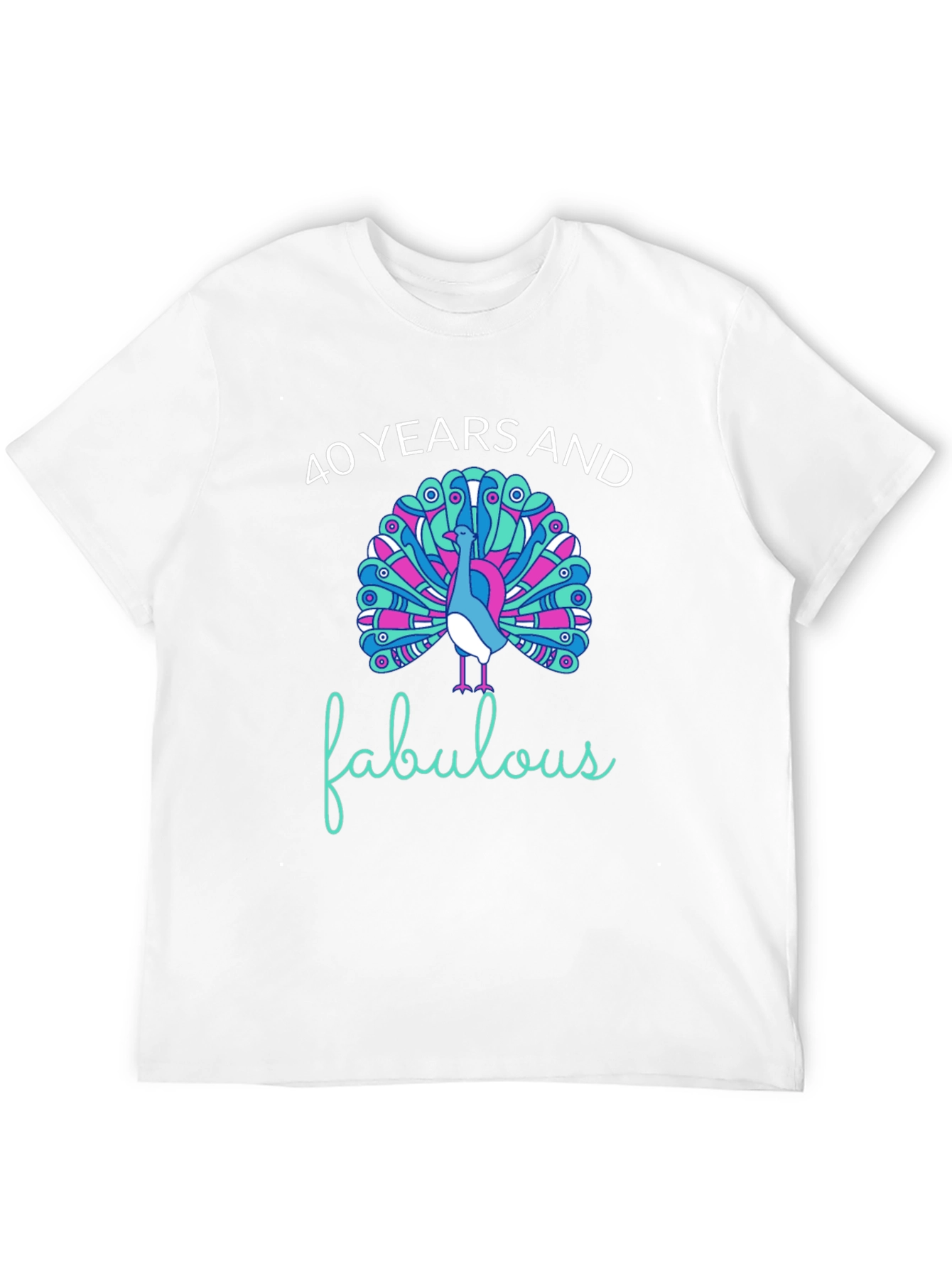 40 Years and Fabulous Peacock Graphic T-Shirt