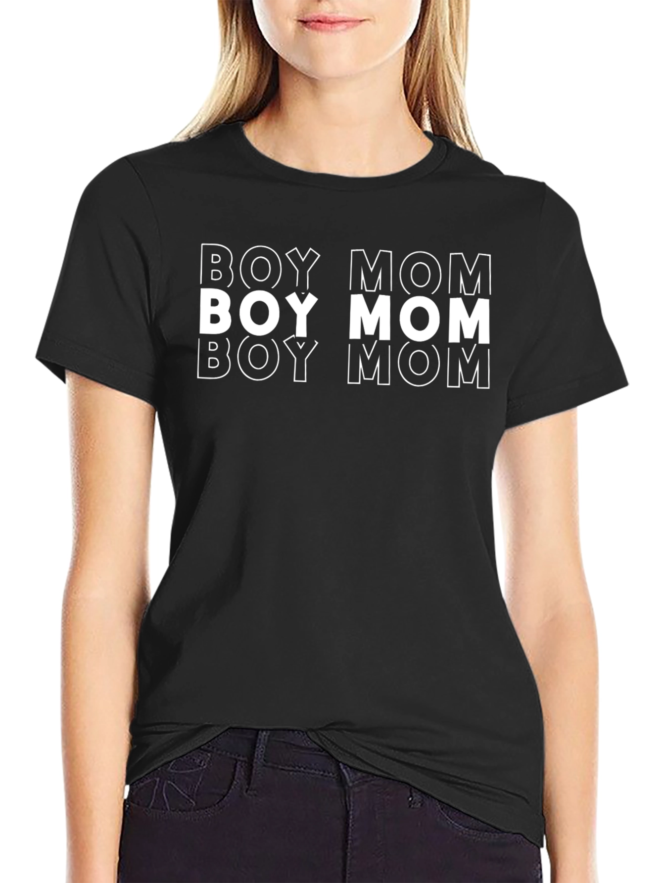 Boy Mom Graphic Tee - Black T-Shirt