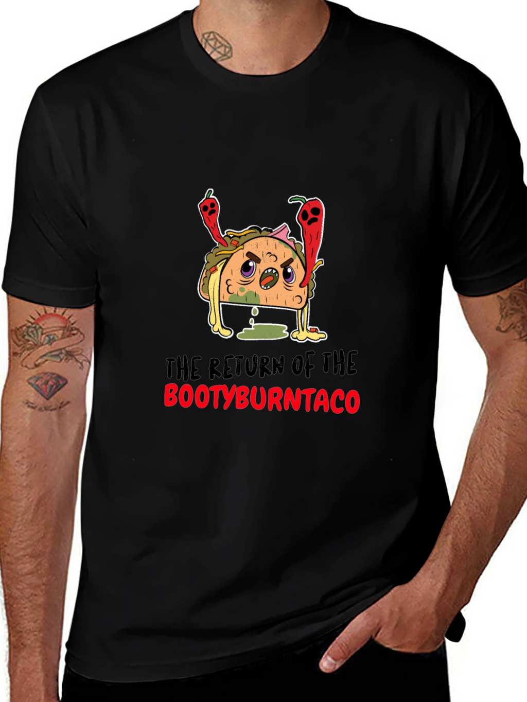 Bootyburntaco Graphic Tee - Black T-Shirt