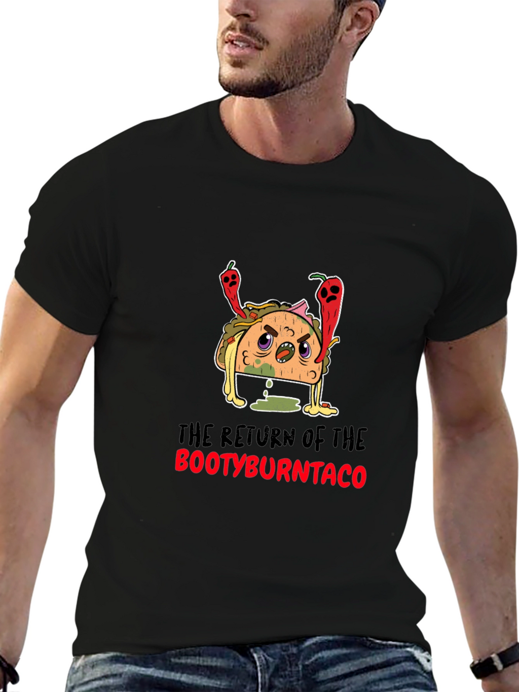 Bootyburntaco Graphic Tee - Black T-Shirt