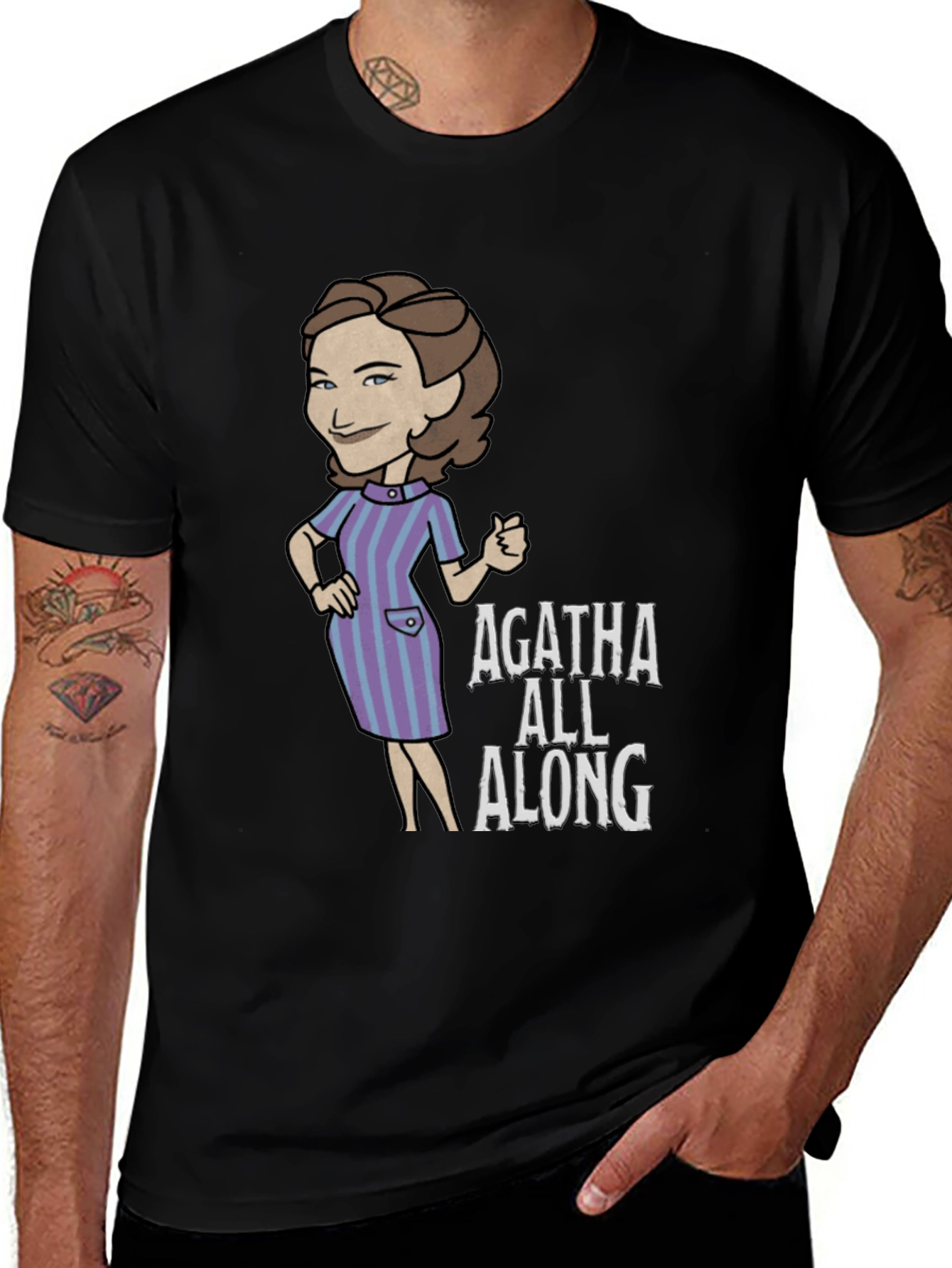 Agatha All Along Graphic Tee - Black Cotton T-Shirt