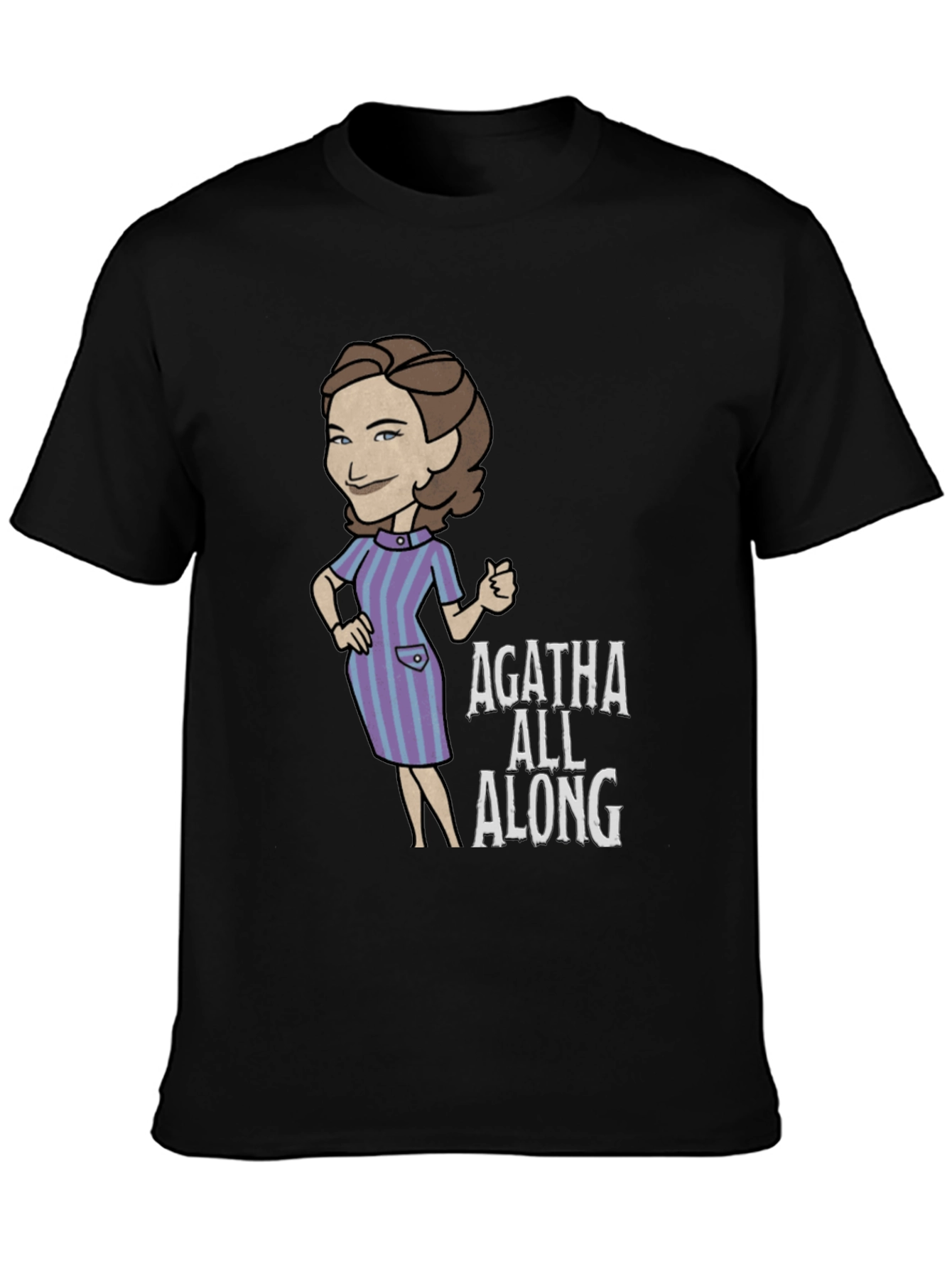 Agatha All Along Graphic Tee - Black Cotton T-Shirt