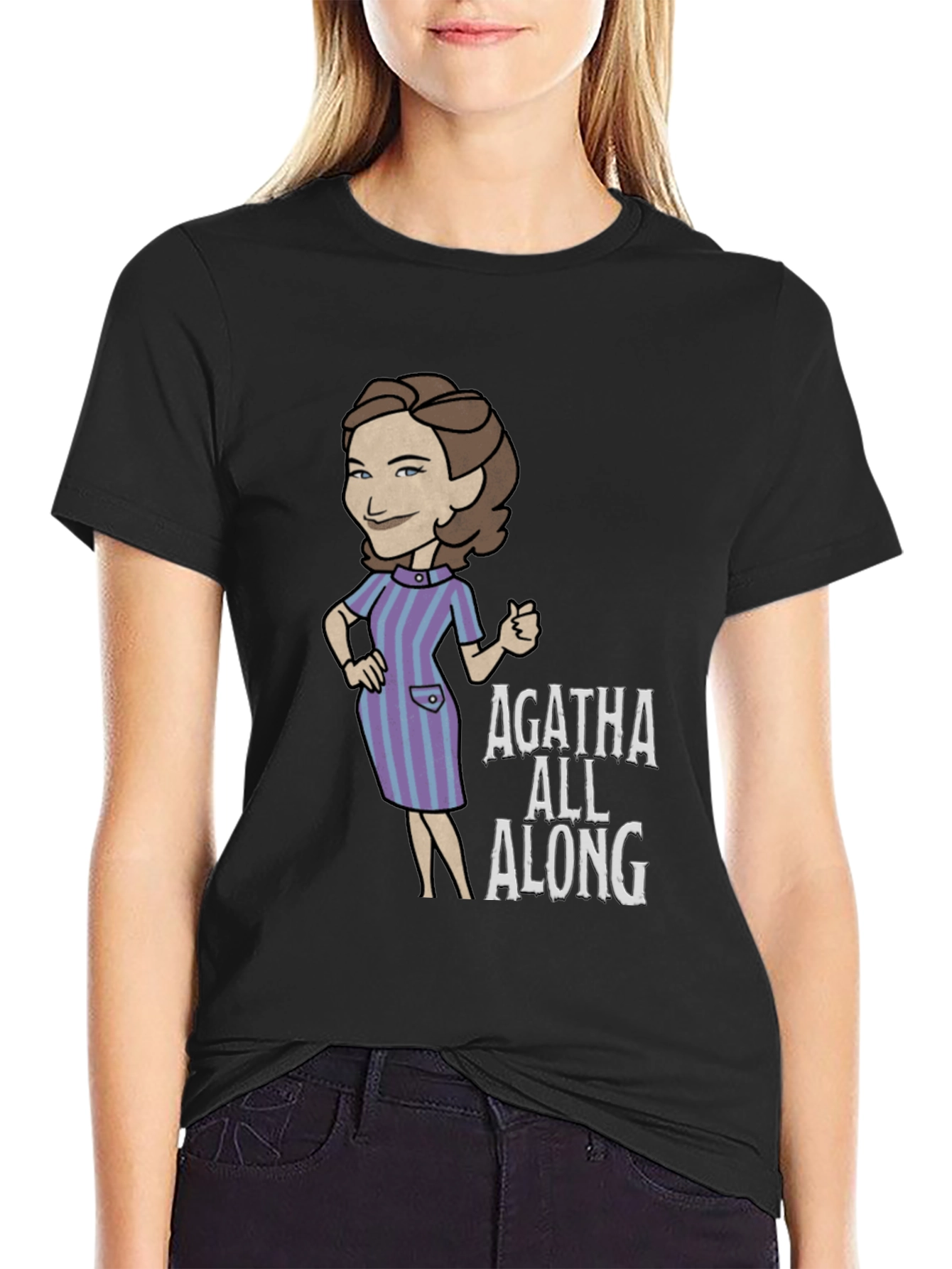 Agatha All Along Graphic Tee - Black Cotton T-Shirt