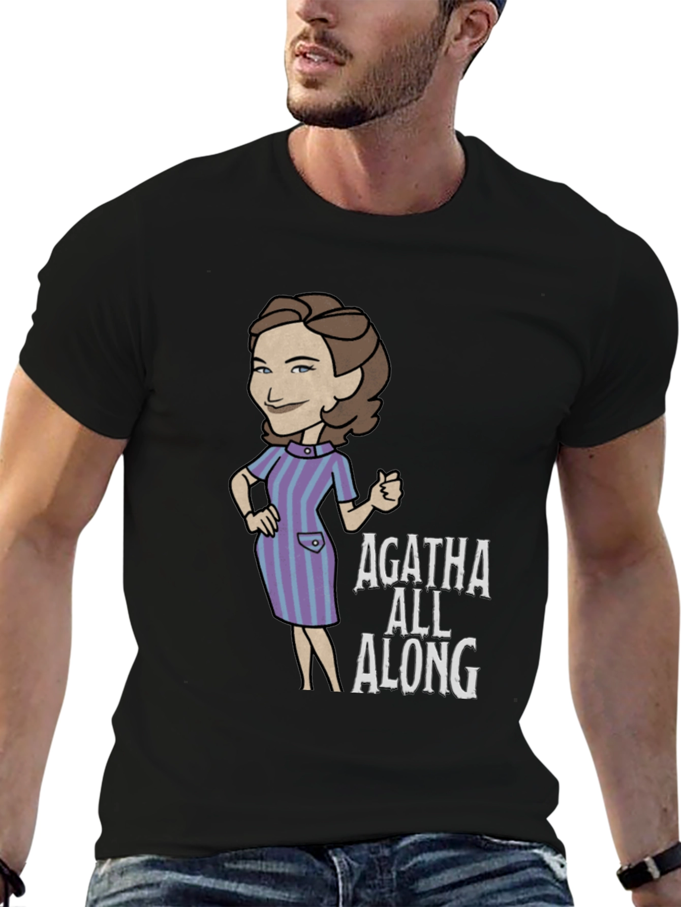 Agatha All Along Graphic Tee - Black Cotton T-Shirt