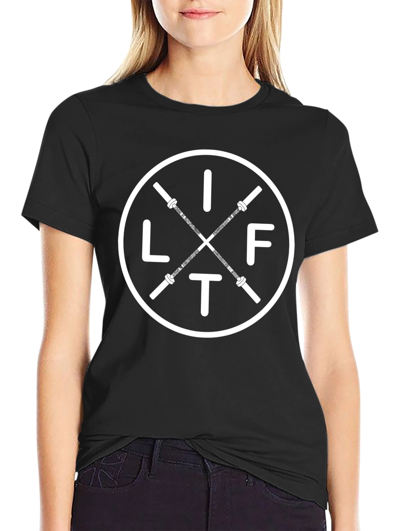 Lift Barbell Graphic Tee - Black Cotton Gym Shirt