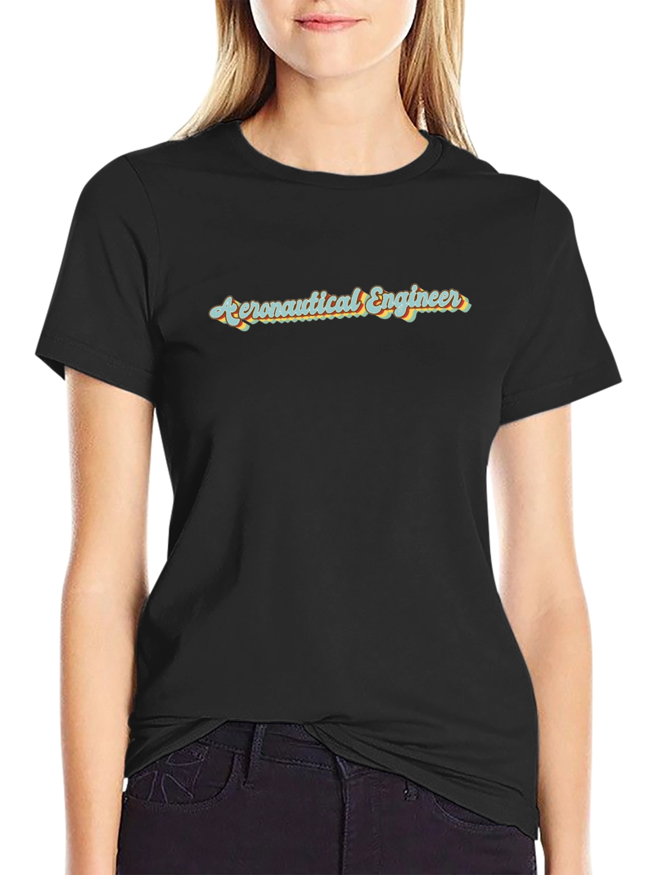 Aeronautical Engineer Retro T-Shirt - Black