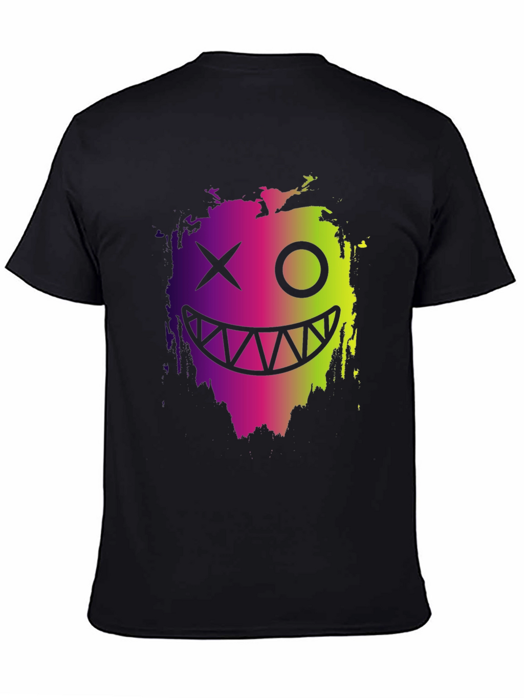Cool Monster Face Graphic Black T-Shirt