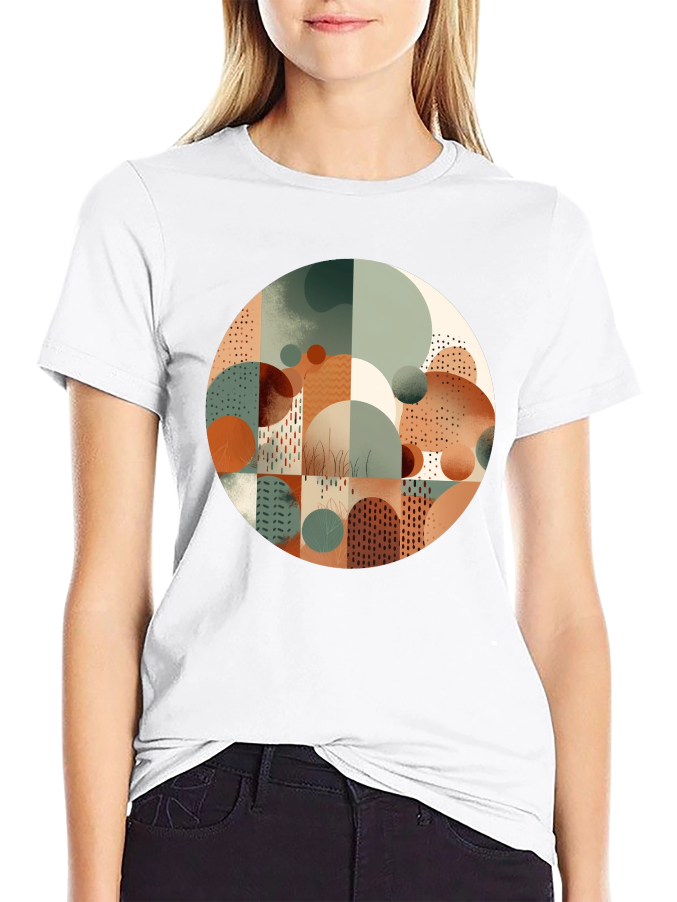 Abstract Geometric Circle Tee - Modern Art Shirt