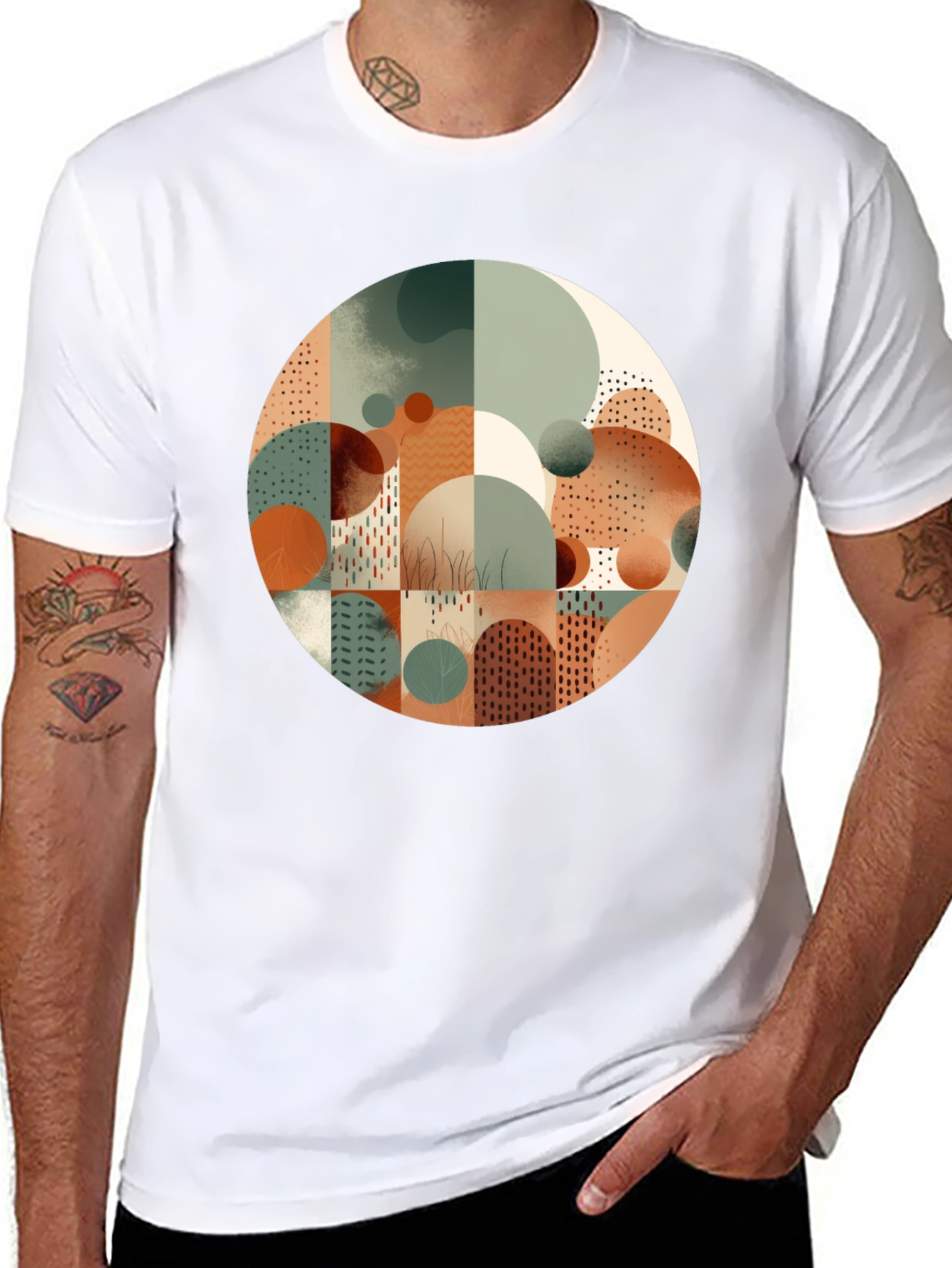 Abstract Geometric Circle Tee - Modern Art Shirt