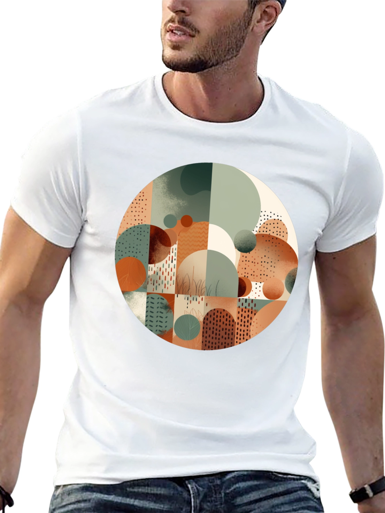 Abstract Geometric Circle Tee - Modern Art Shirt