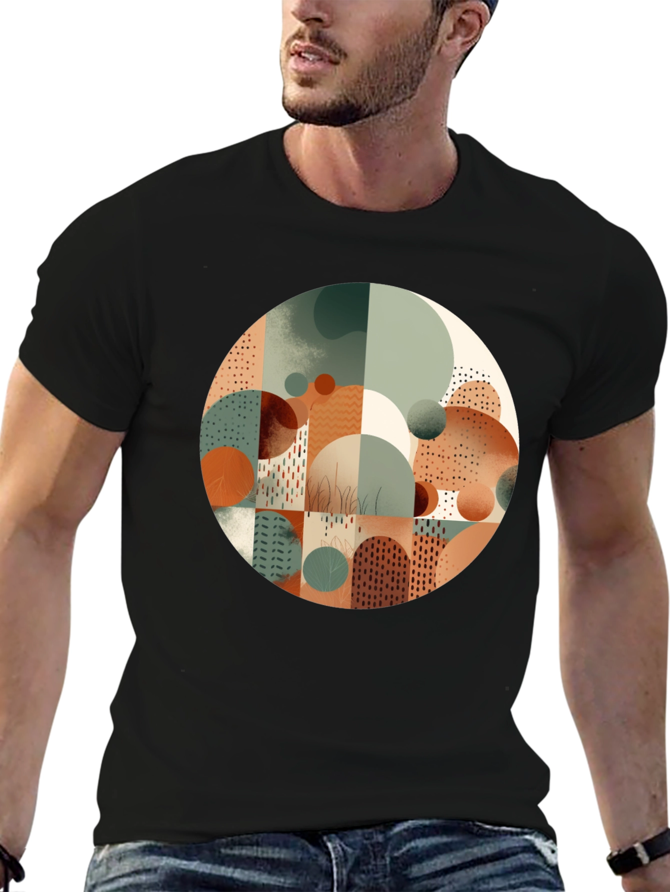 Abstract Geometric Circle Tee - Modern Art Shirt