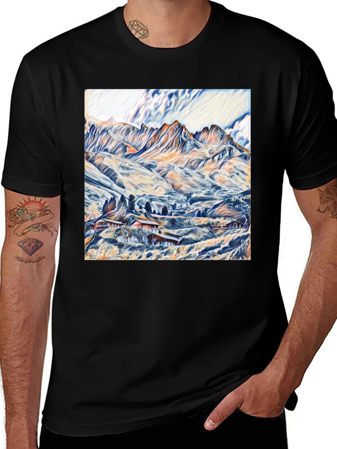 Mountain Vista Graphic Tee - Artistic Design