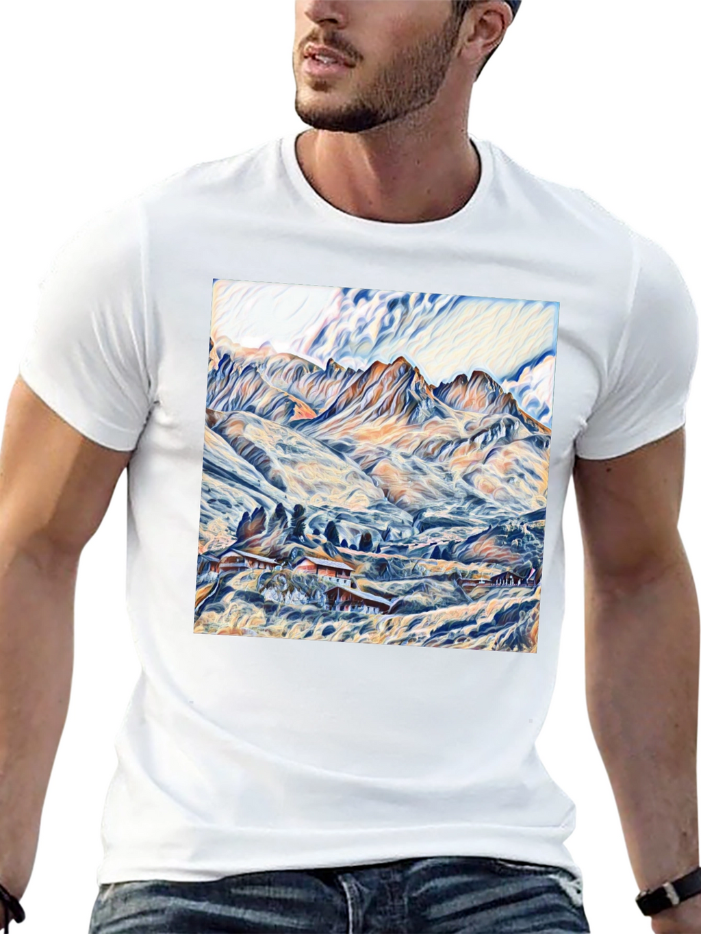 Mountain Vista Graphic Tee - Artistic Design