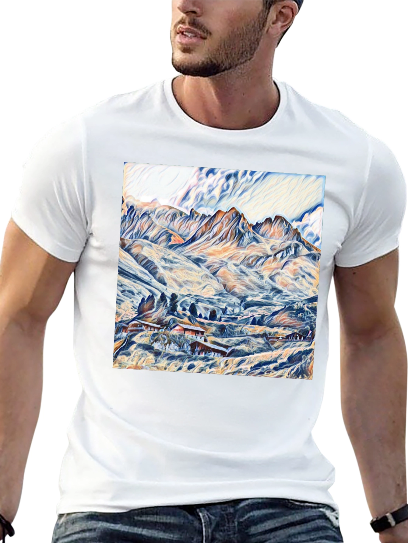 Mountain Vista Graphic Tee - Artistic Design