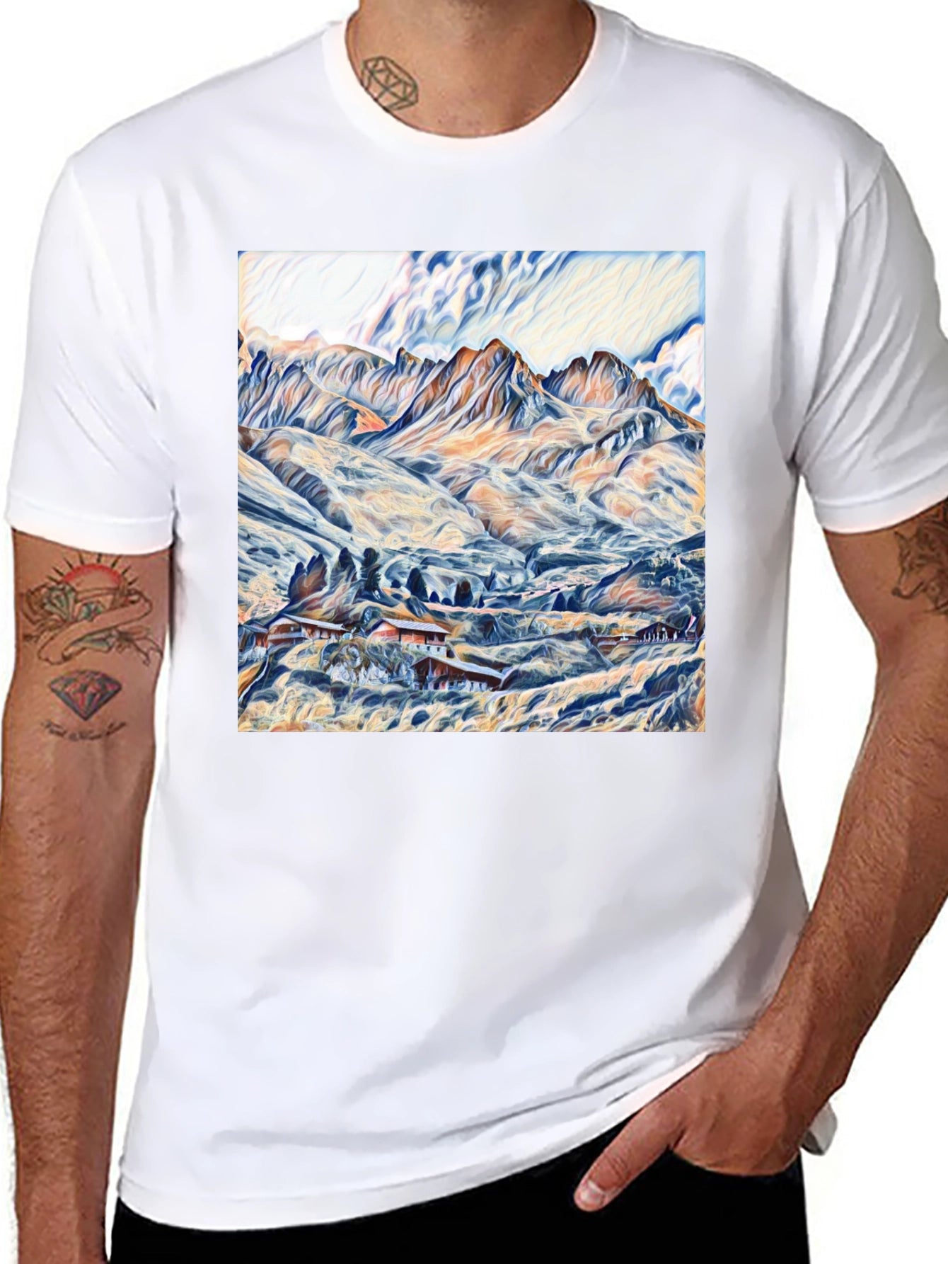 Mountain Vista Graphic Tee - Artistic Design