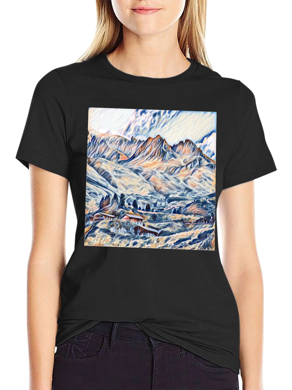 Mountain Vista Graphic Tee - Artistic Design