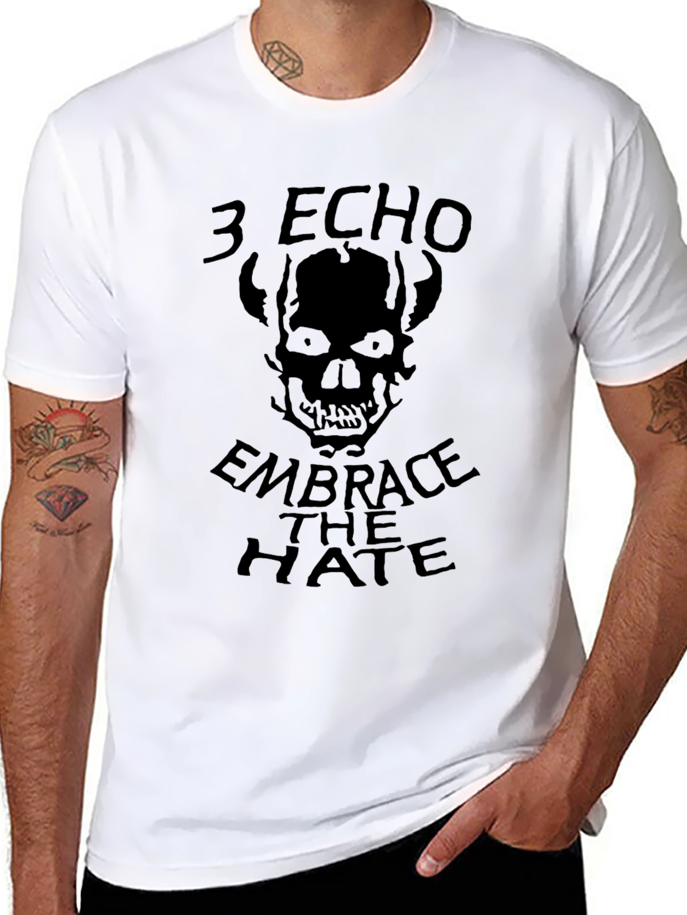 3 Echo Embrace the Hate Black Graphic Tee