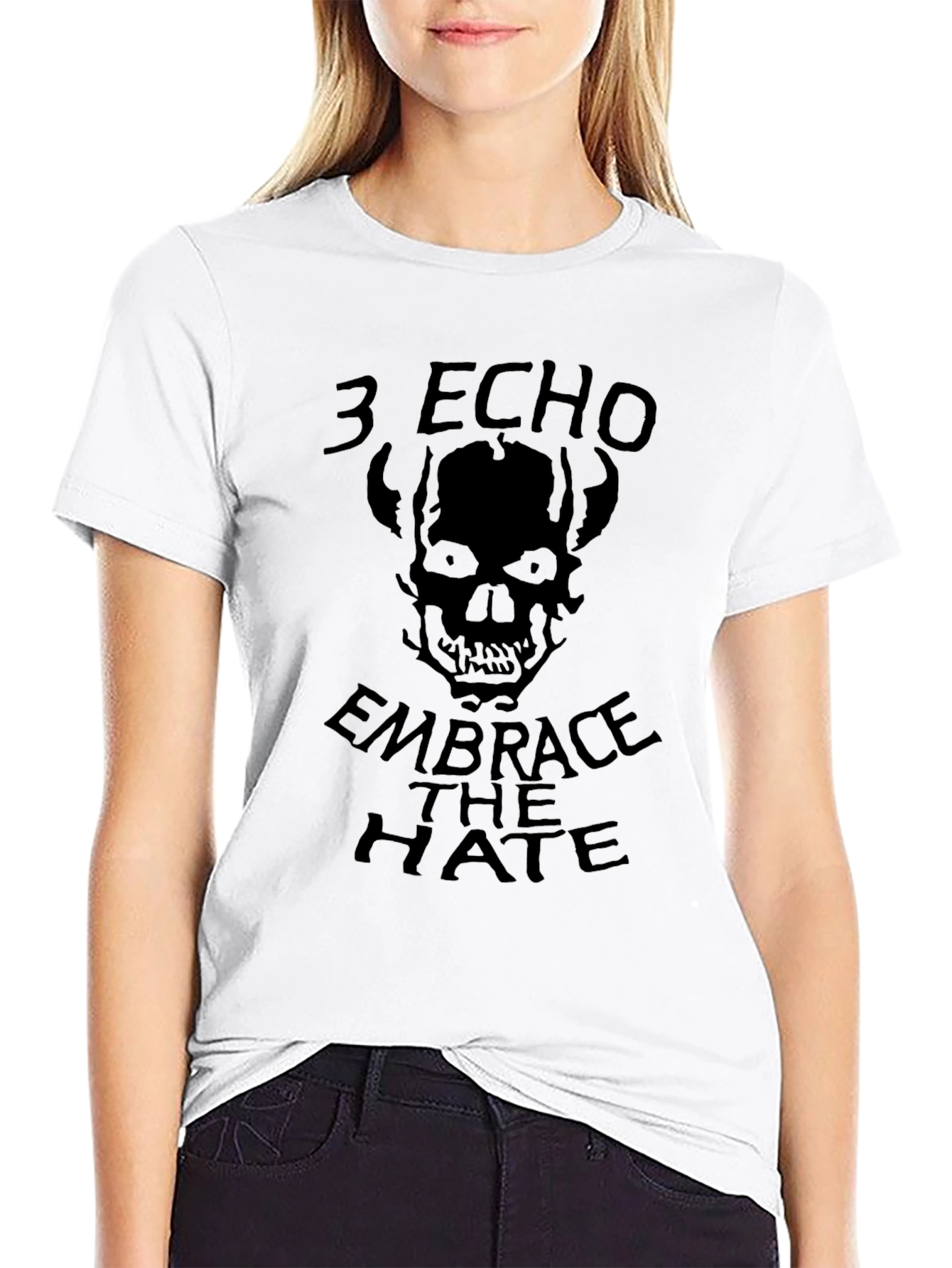 3 Echo Embrace the Hate Black Graphic Tee