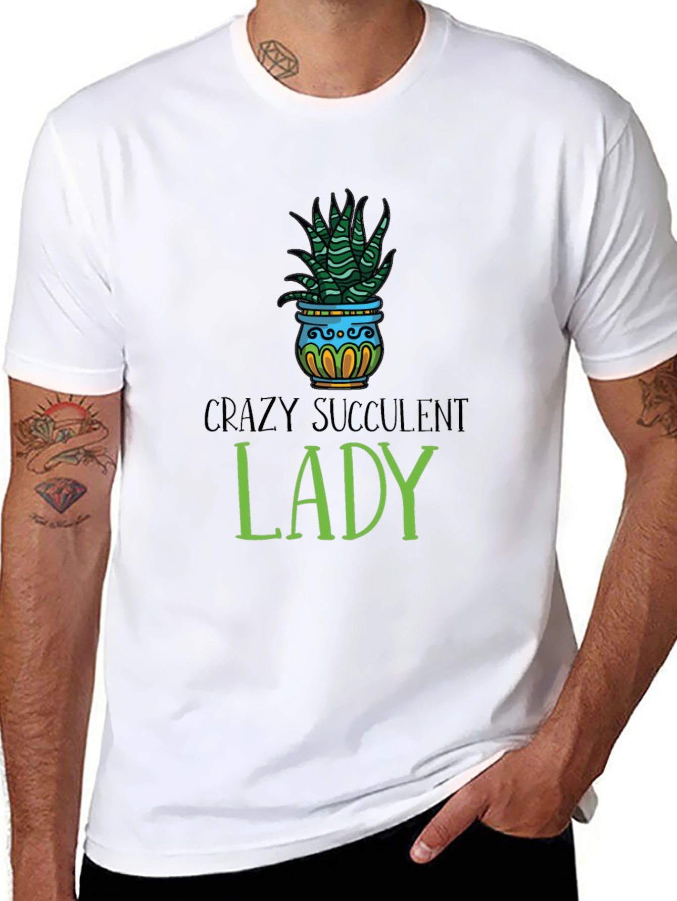 Crazy Succulent Lady T-Shirt - Unisex Graphic Tee