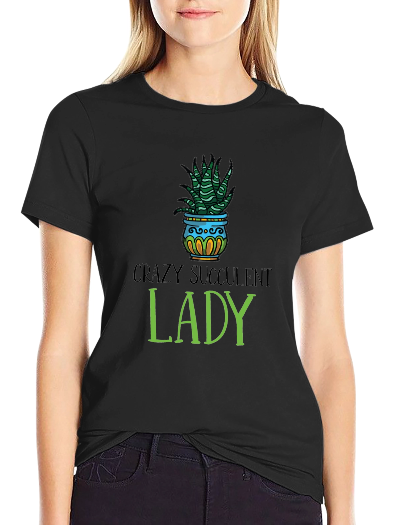 Crazy Succulent Lady T-Shirt - Unisex Graphic Tee