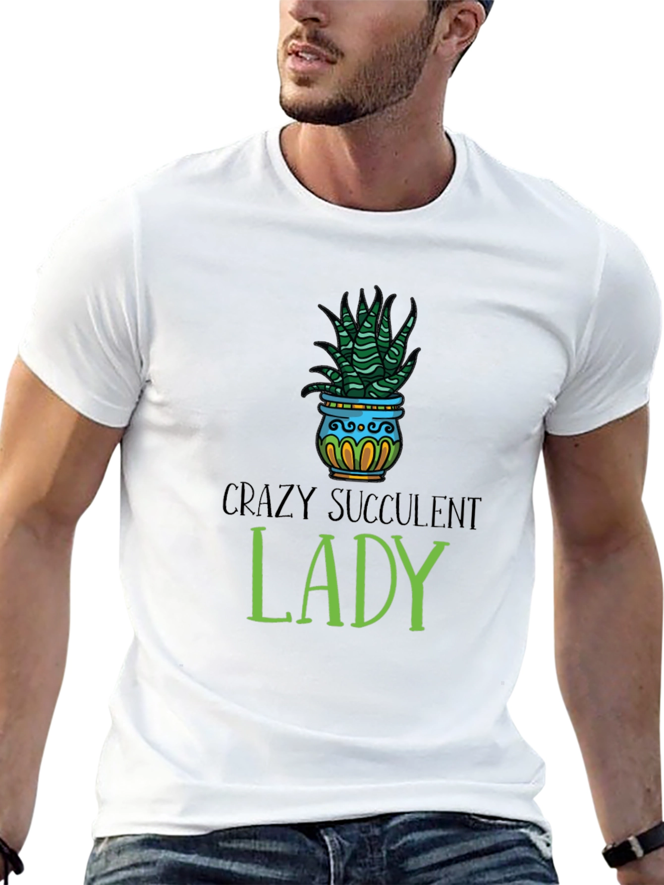 Crazy Succulent Lady T-Shirt - Unisex Graphic Tee