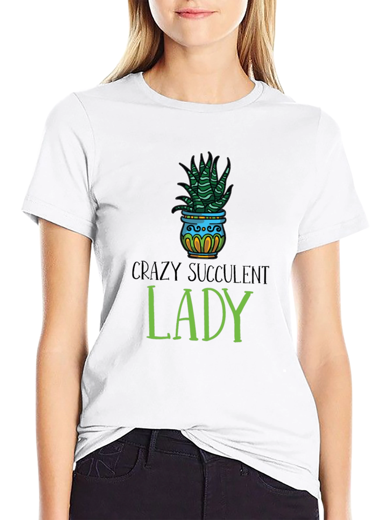 Crazy Succulent Lady T-Shirt - Unisex Graphic Tee