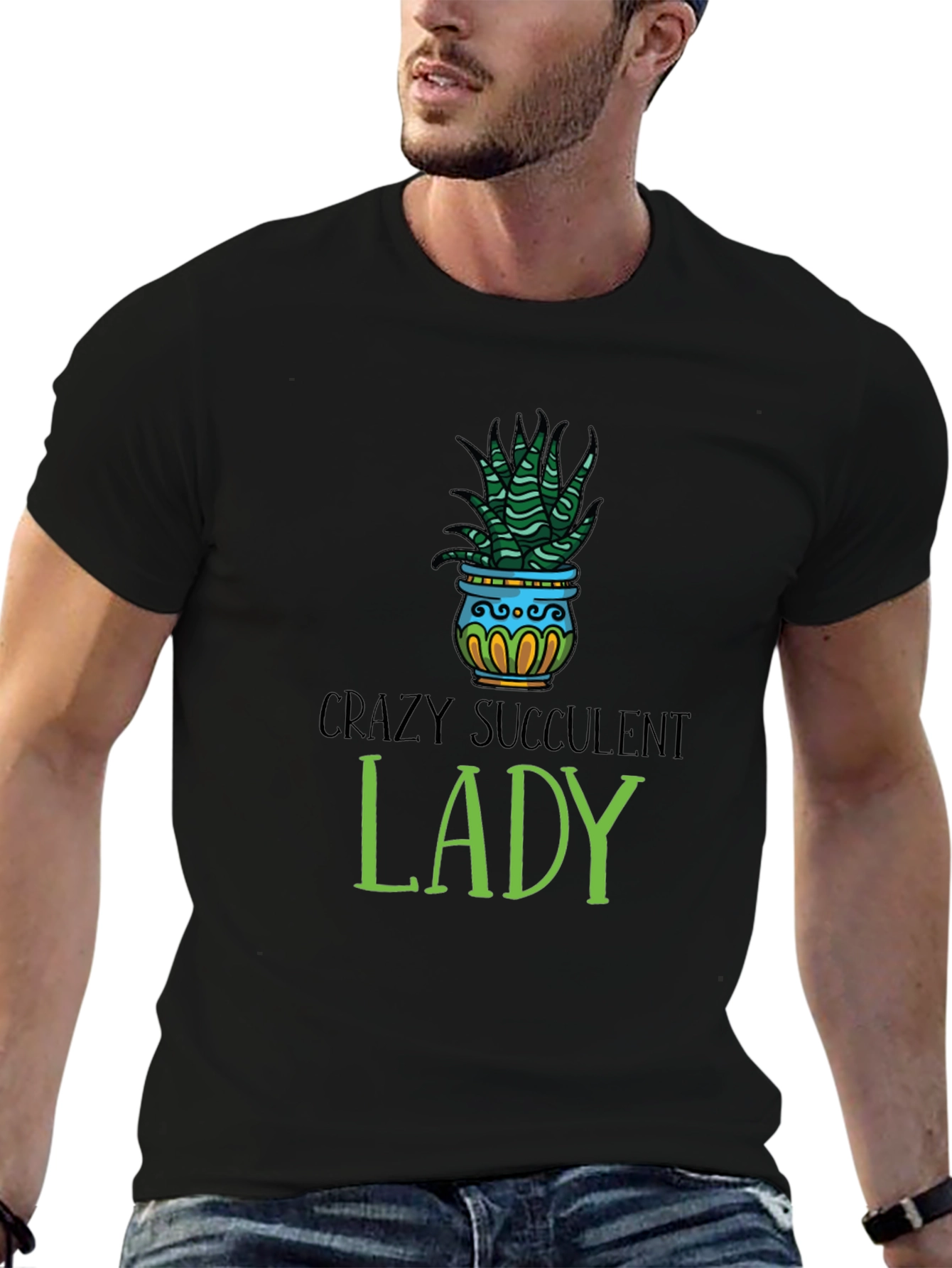Crazy Succulent Lady T-Shirt - Unisex Graphic Tee