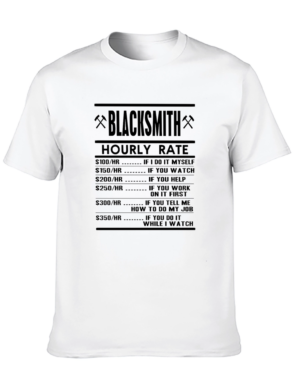 Blacksmith Hourly Rate Novelty T-Shirt